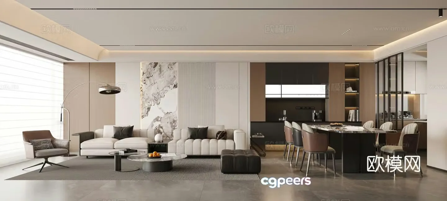 Modern living room 3d model