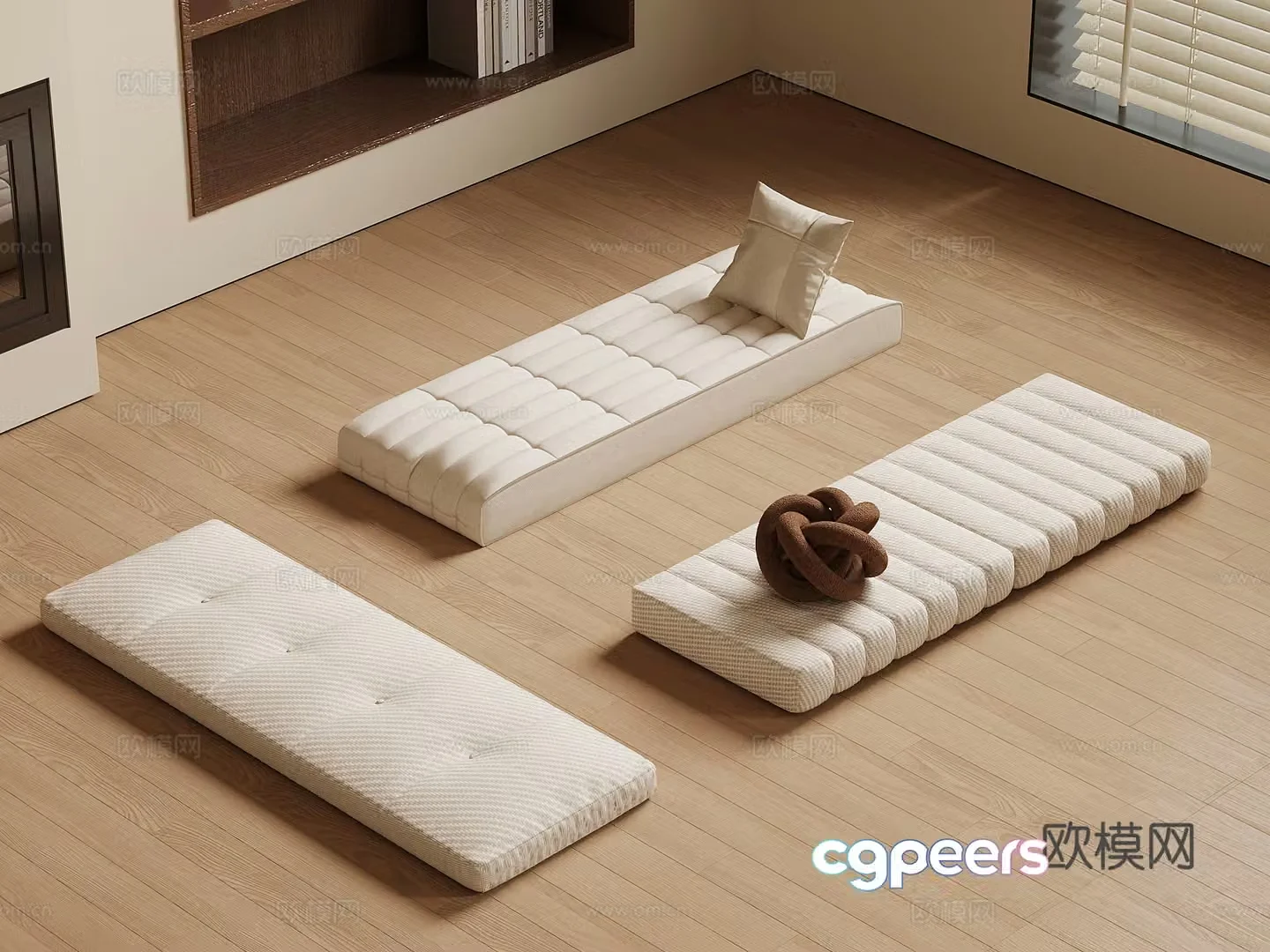 Modern seat cushion bay window cushion sofa cushion 3d model