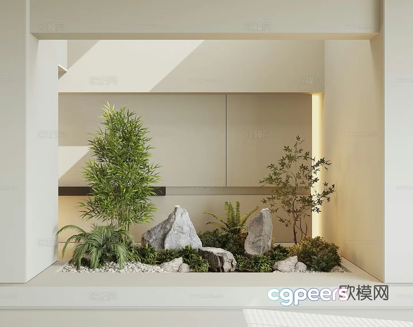 Modern interior landscape 3d model