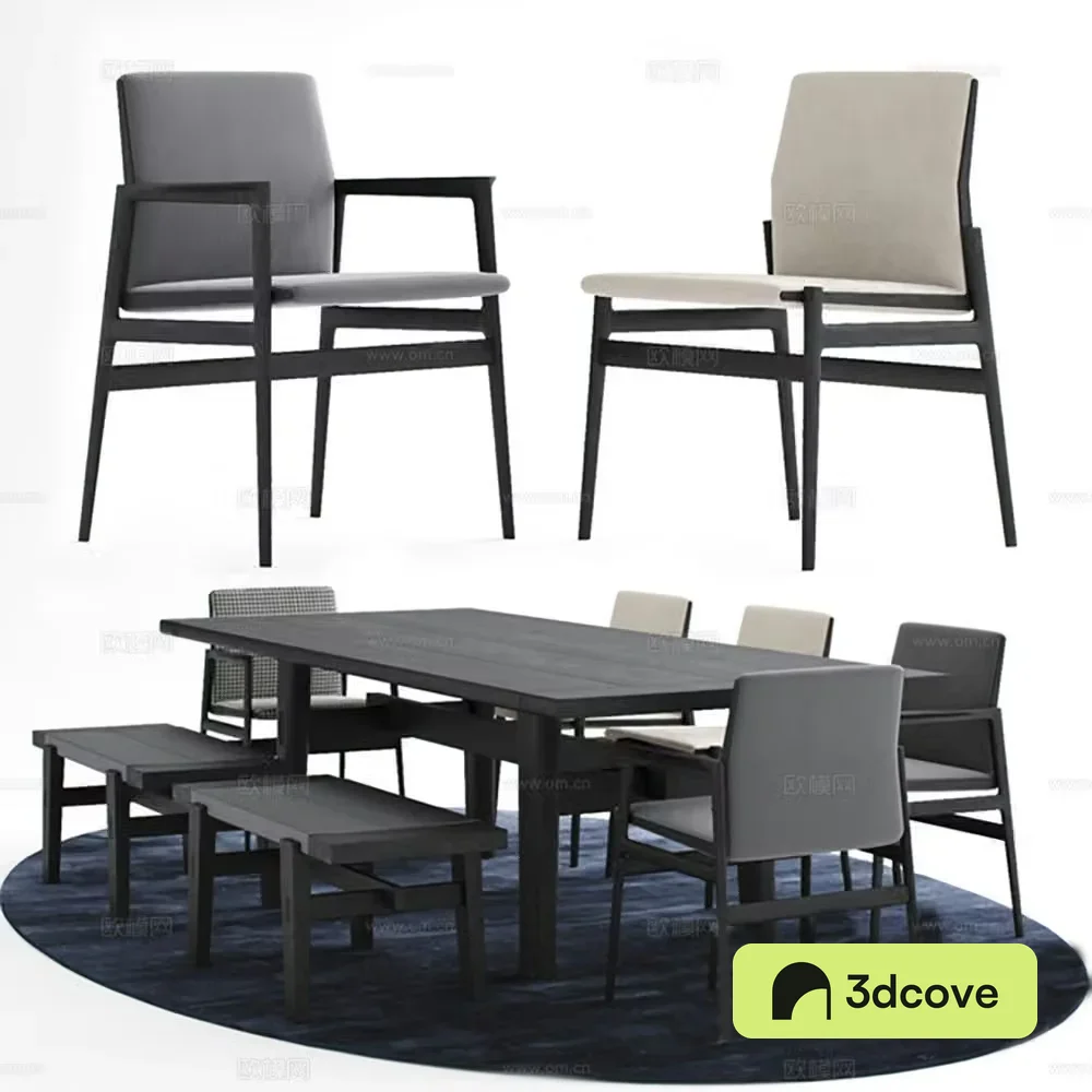 Modern dining table and chairs