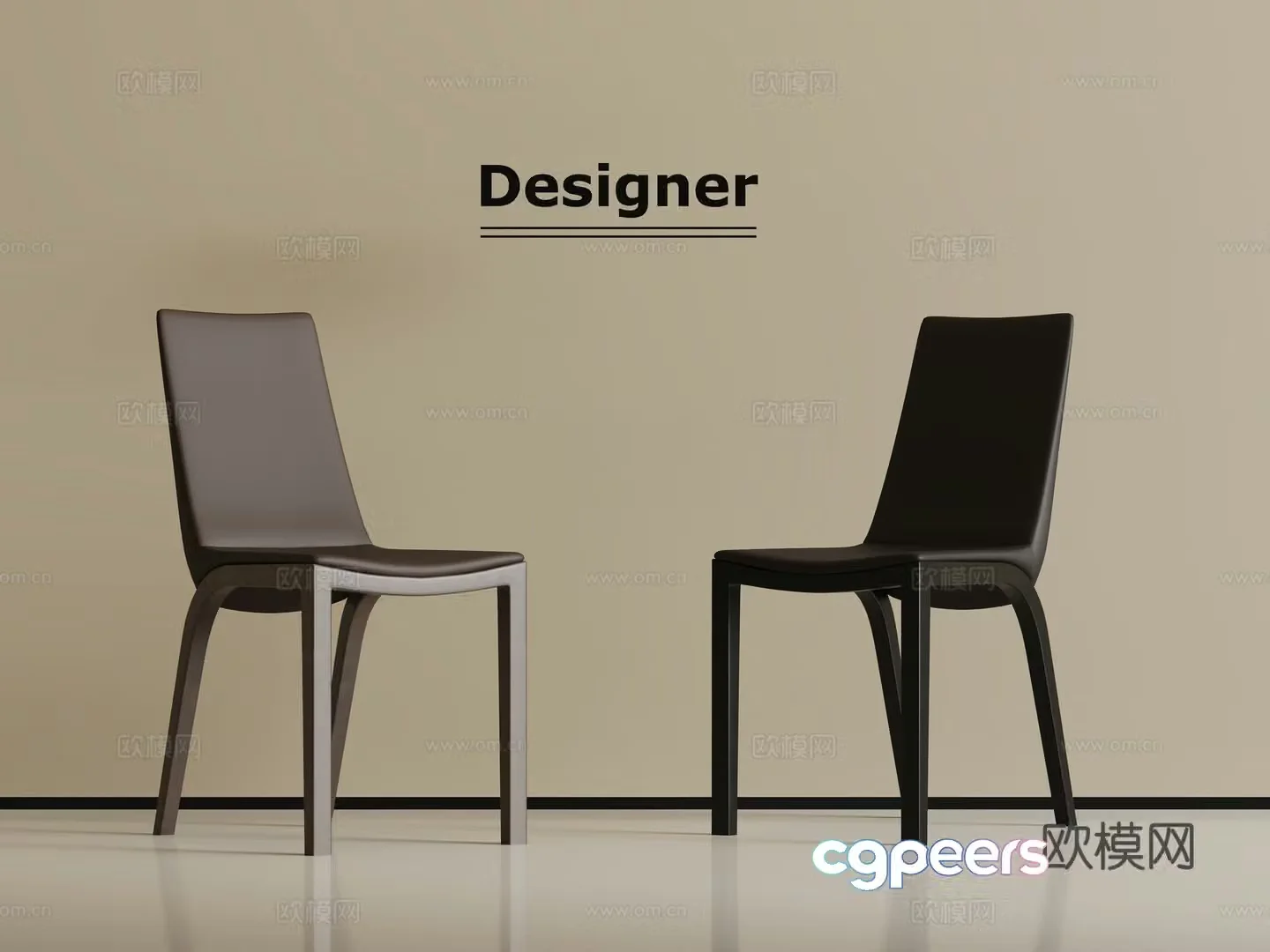 New Chinese style single chair dining chair 3D model