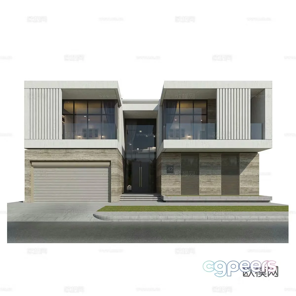 Modern villa exterior 3d model