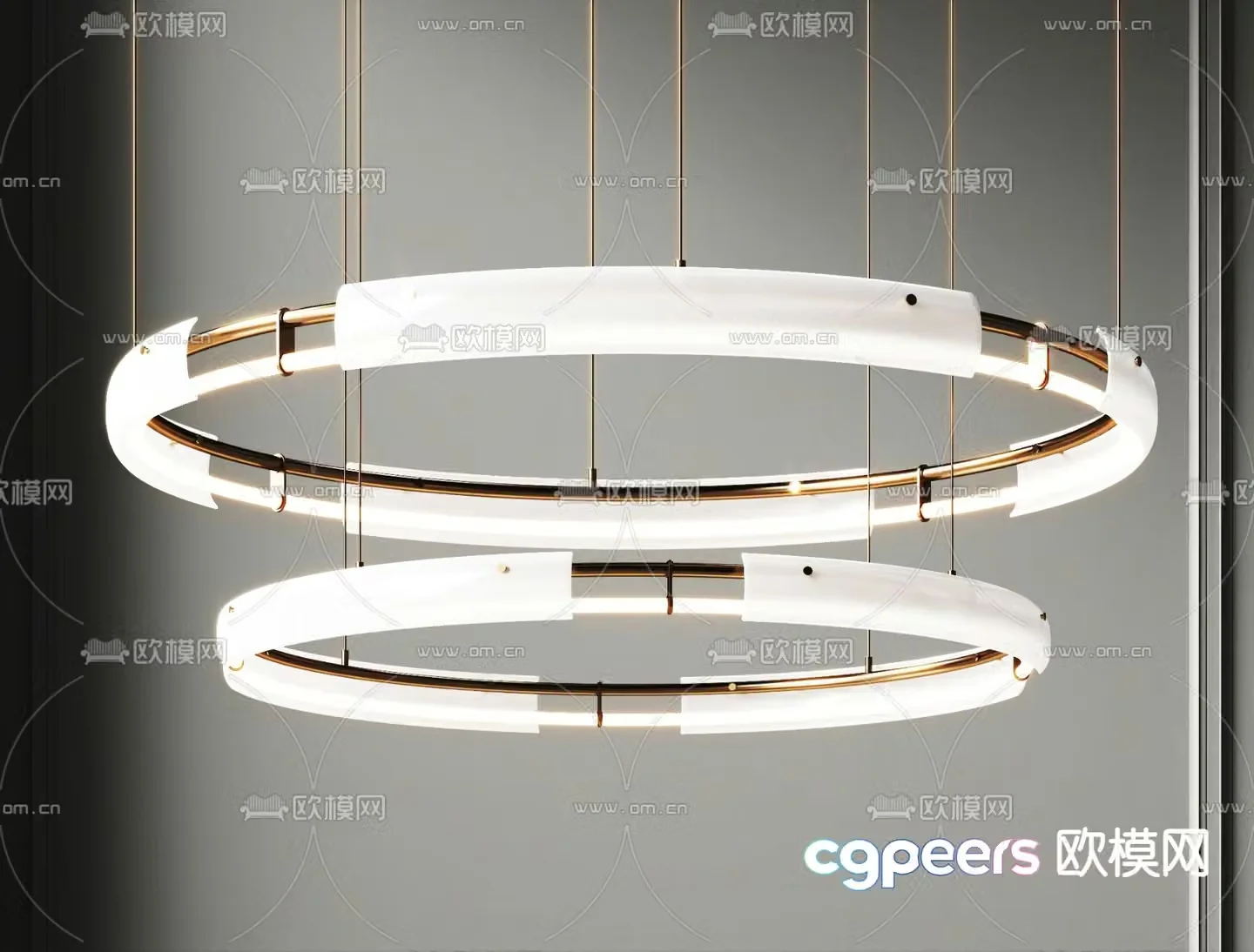 Light luxury chandelier ring chandelier 3d model
