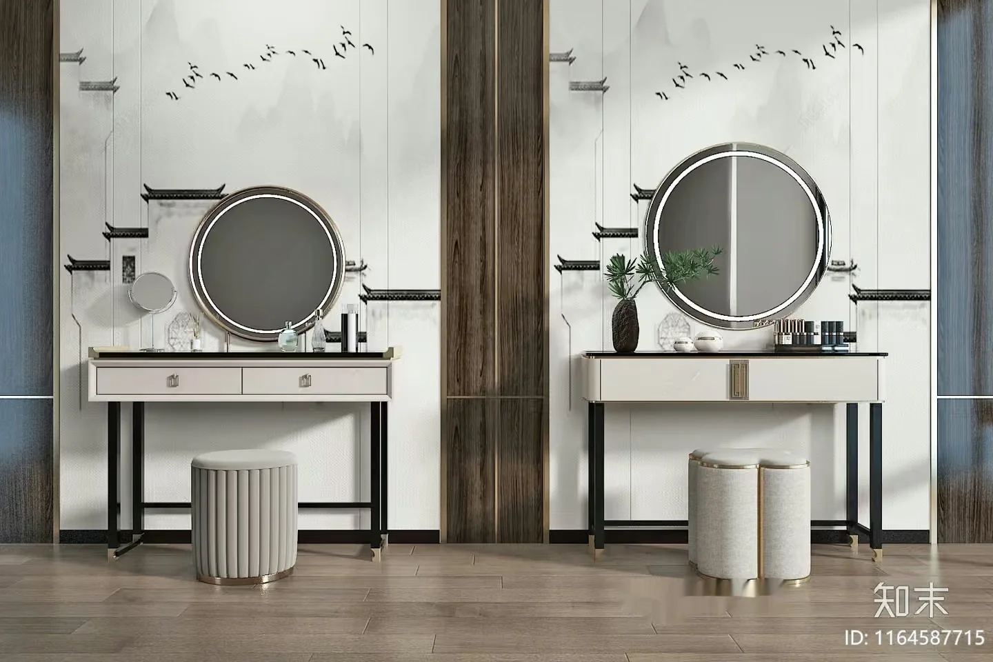 Modern Makeup Vanity 3D Model – 8612 – VRAY Render