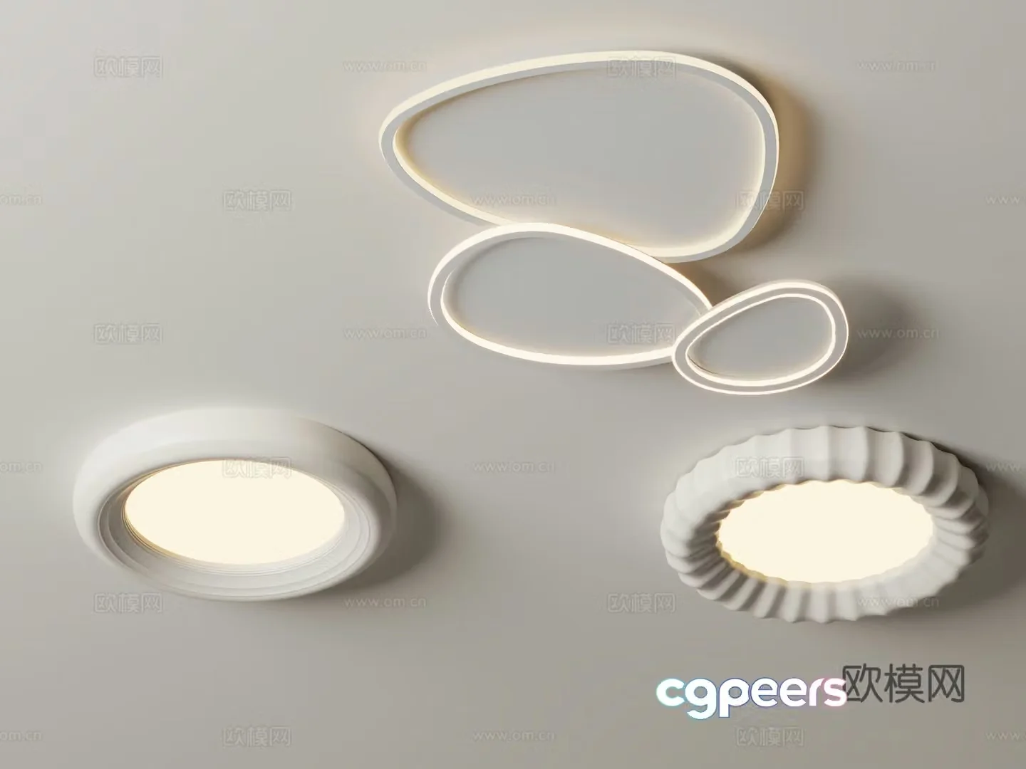 Modern geometric ceiling lamp 3d model