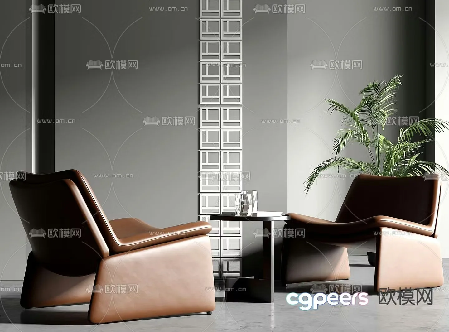 Light luxury leisure chair sofa chair 3d model