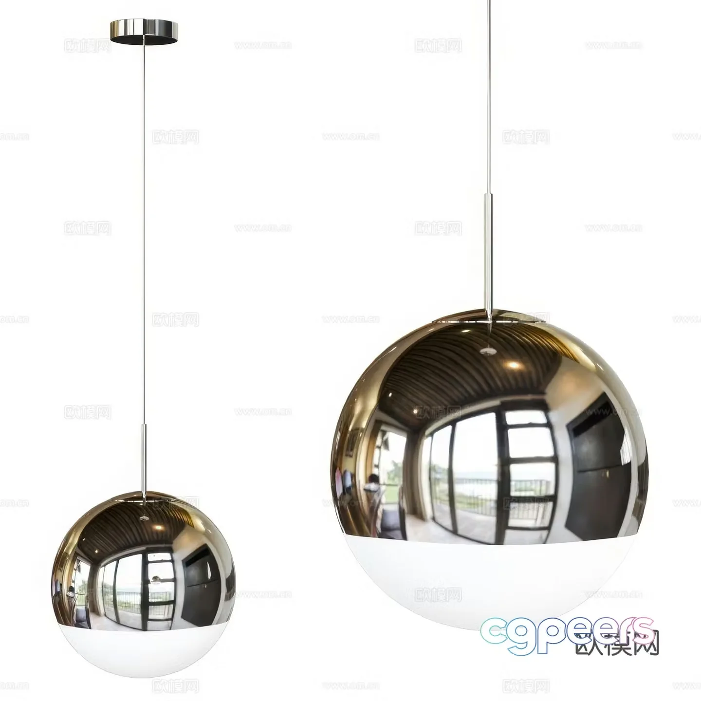 Modern minimalist decorative chandelier 3d model
