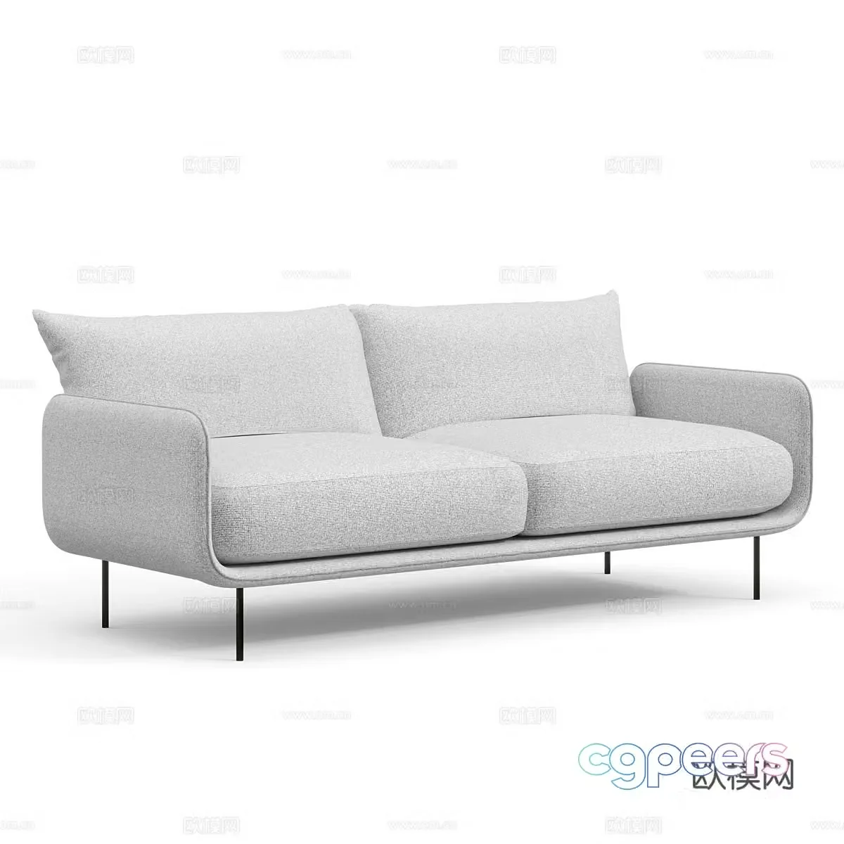 Modern simple double sofa Double sofa Simple sofa 3D model