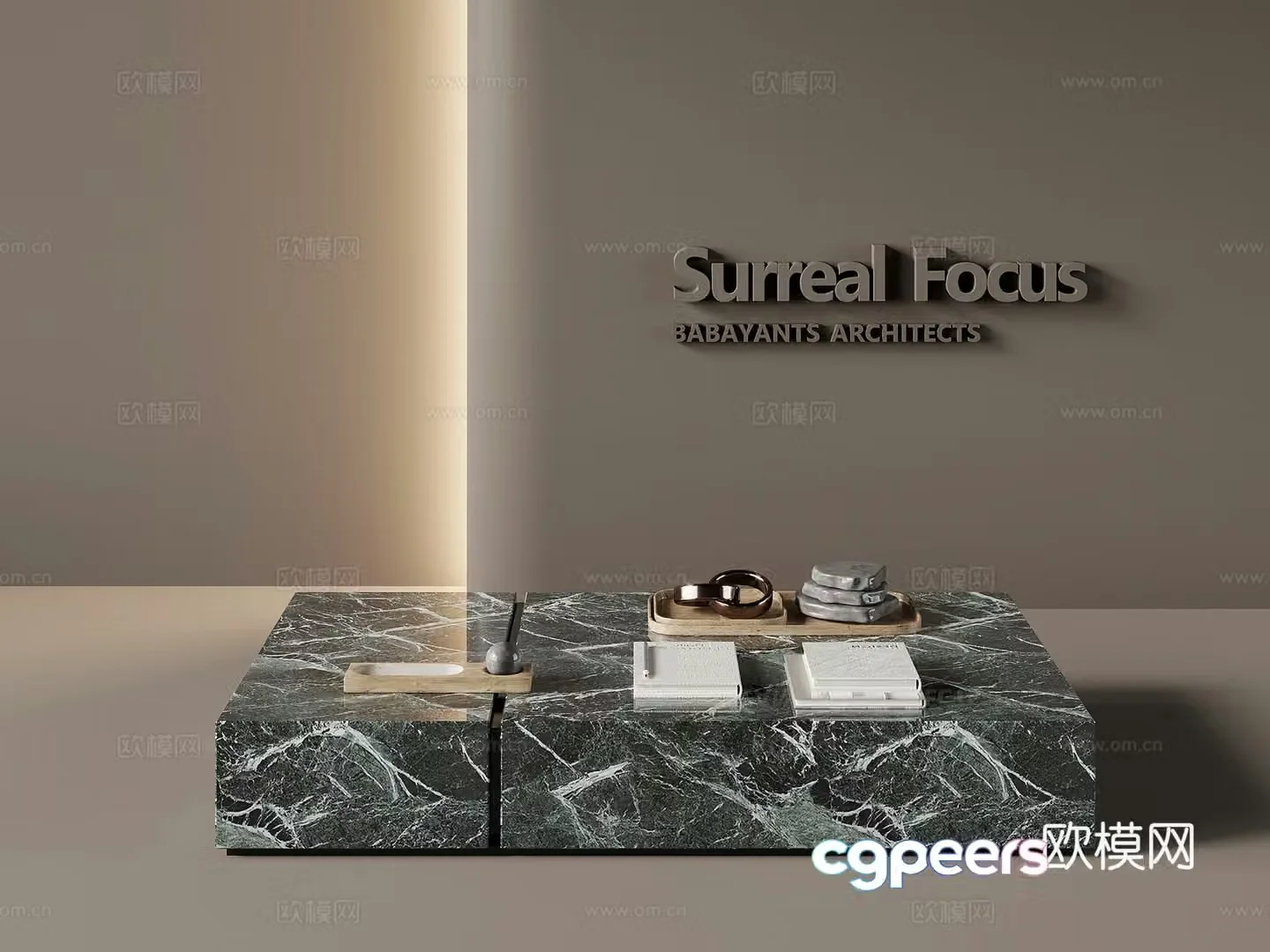Modern marble coffee table 3D model
