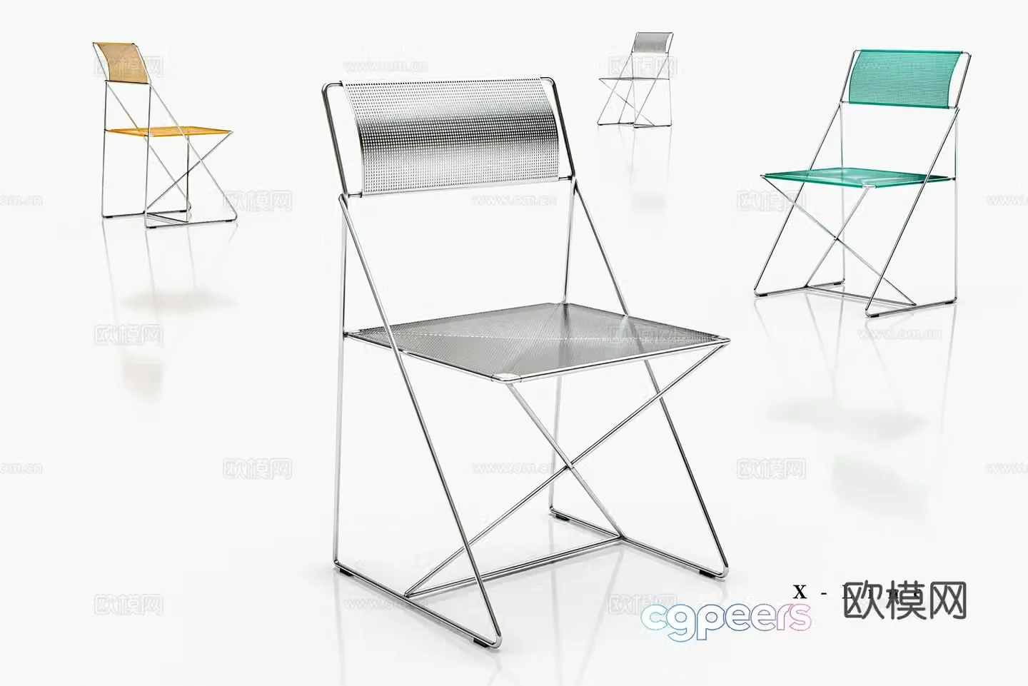 Modern 3D model of extremely simple chair