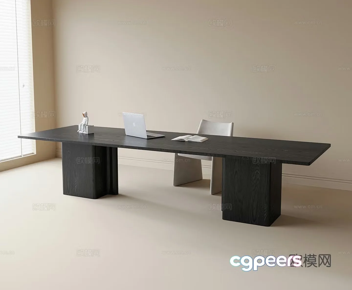 Modern desk chair desk 3d model