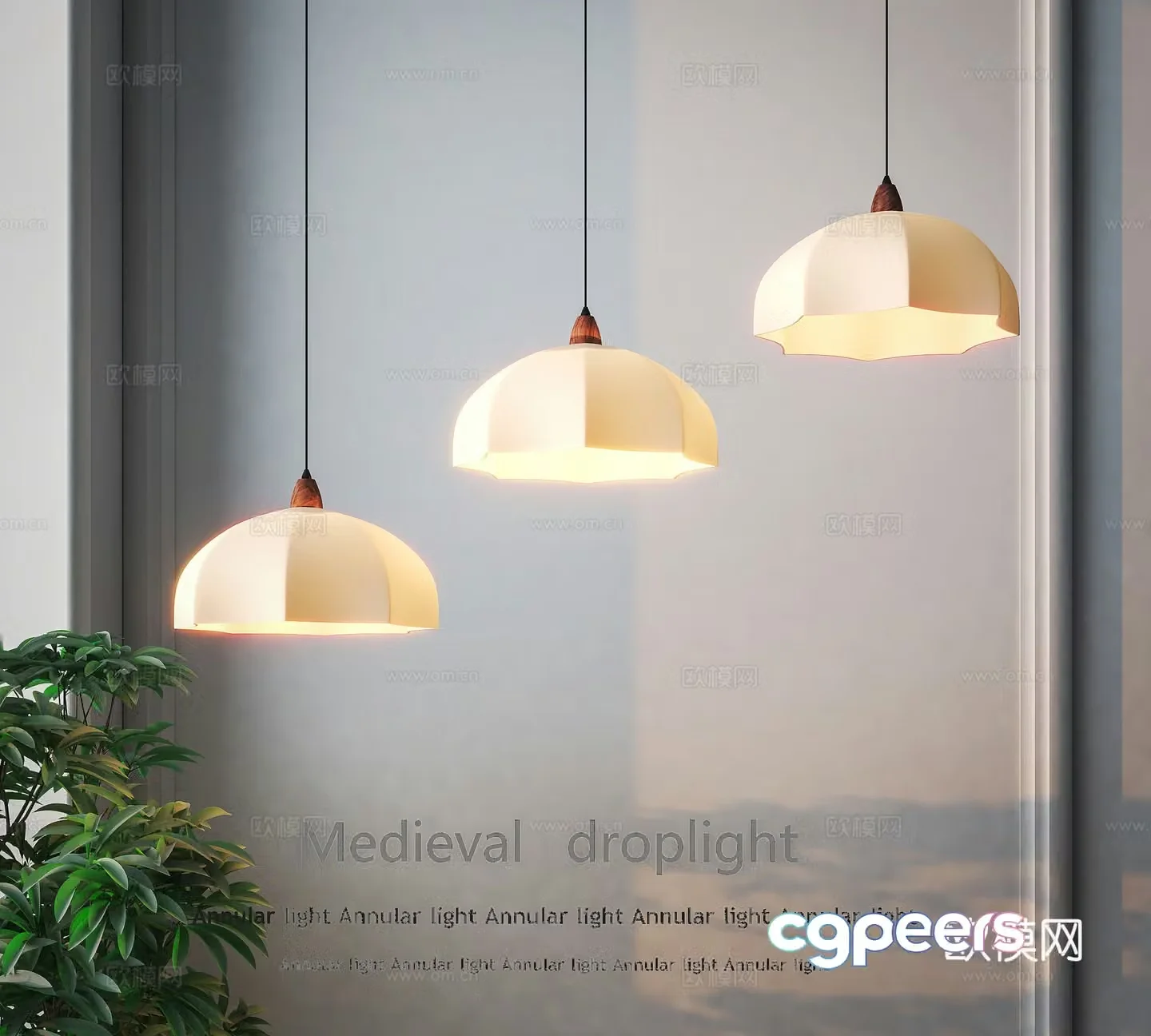 Modern restaurant chandeliers three-head simple restaurant chandeliers bar chandeliers art chandeliers 3D model
