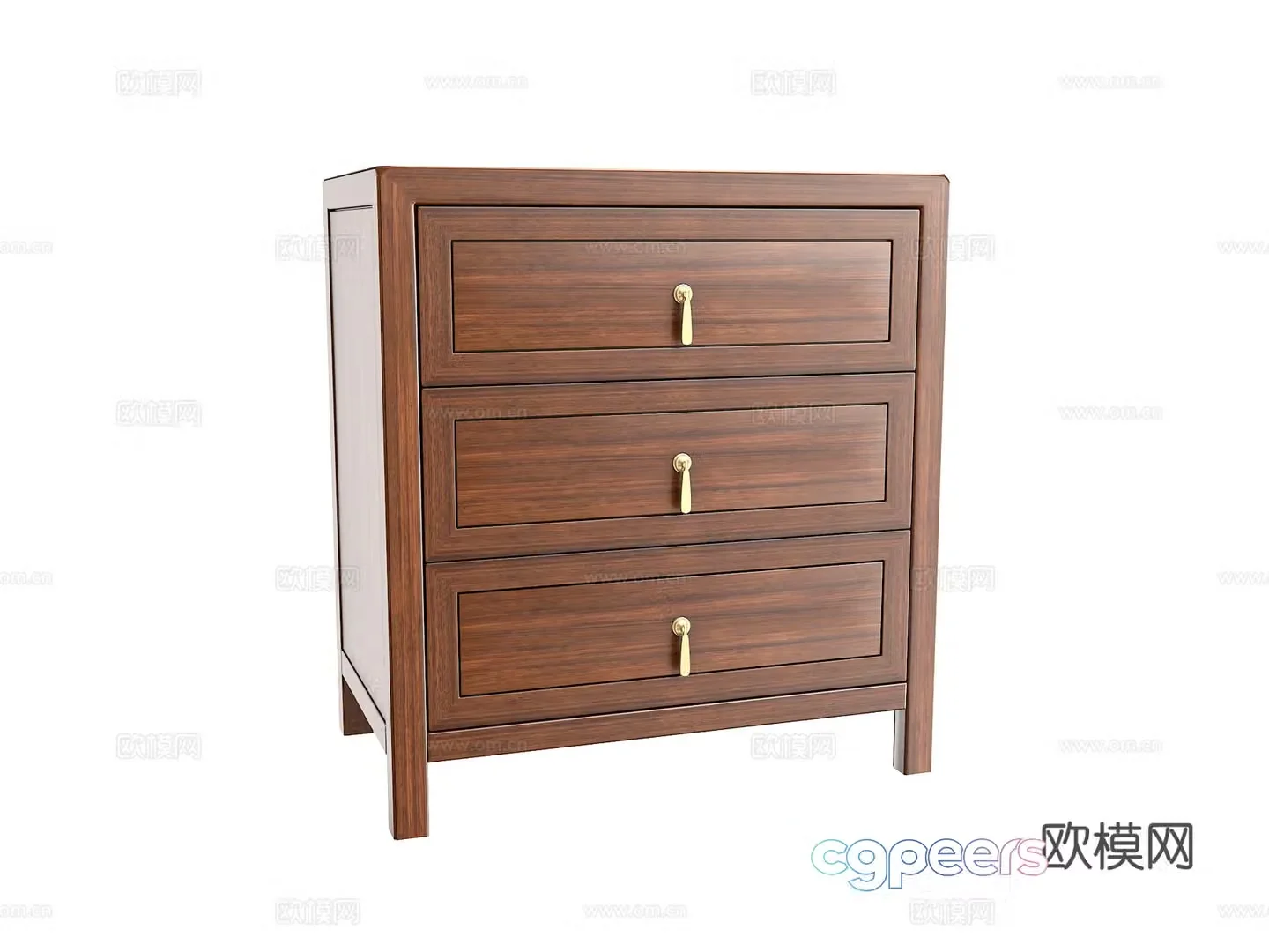 New Chinese style three chest of drawers 3D model