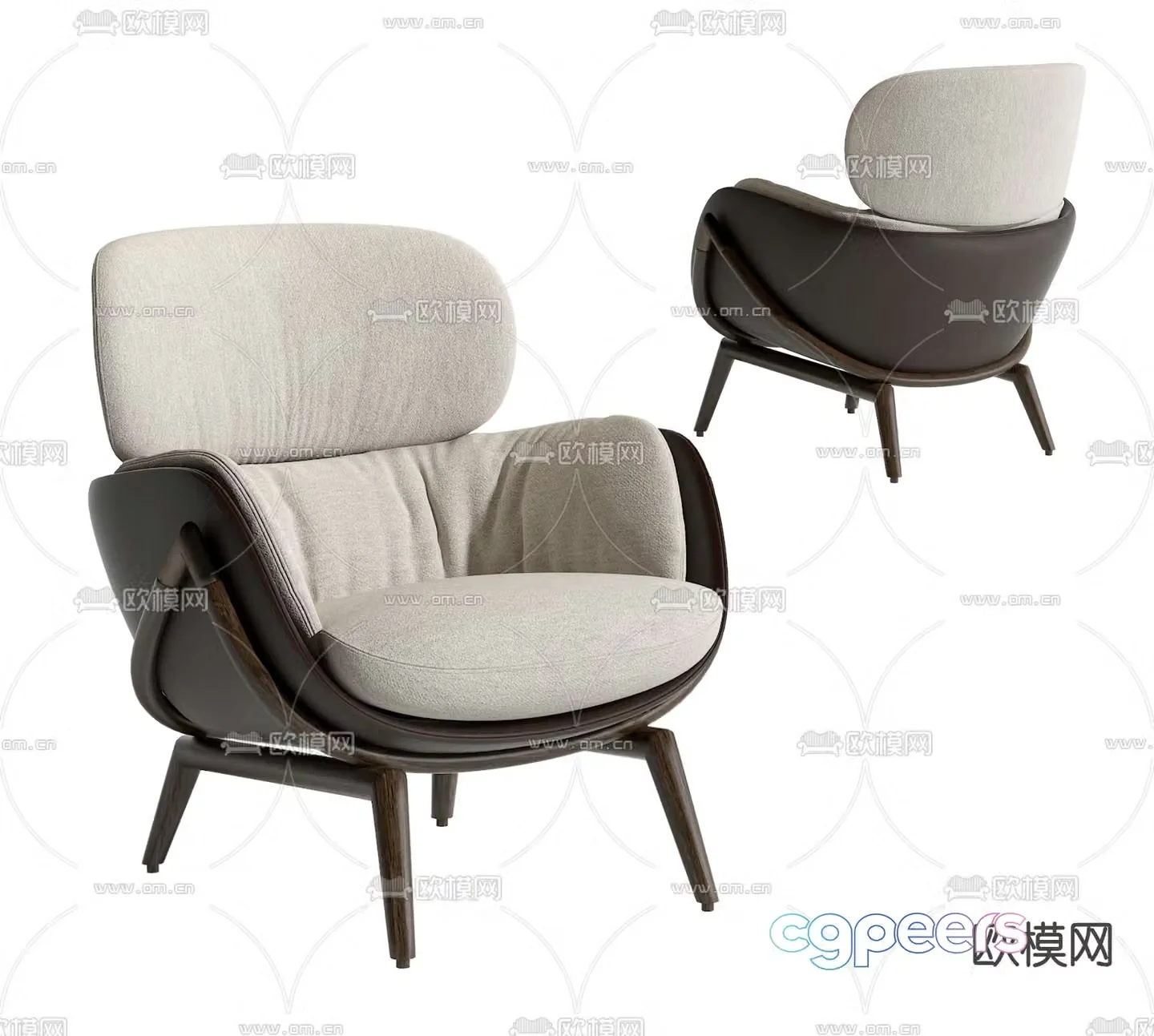 Modern sofa chair leisure chair 3d model
