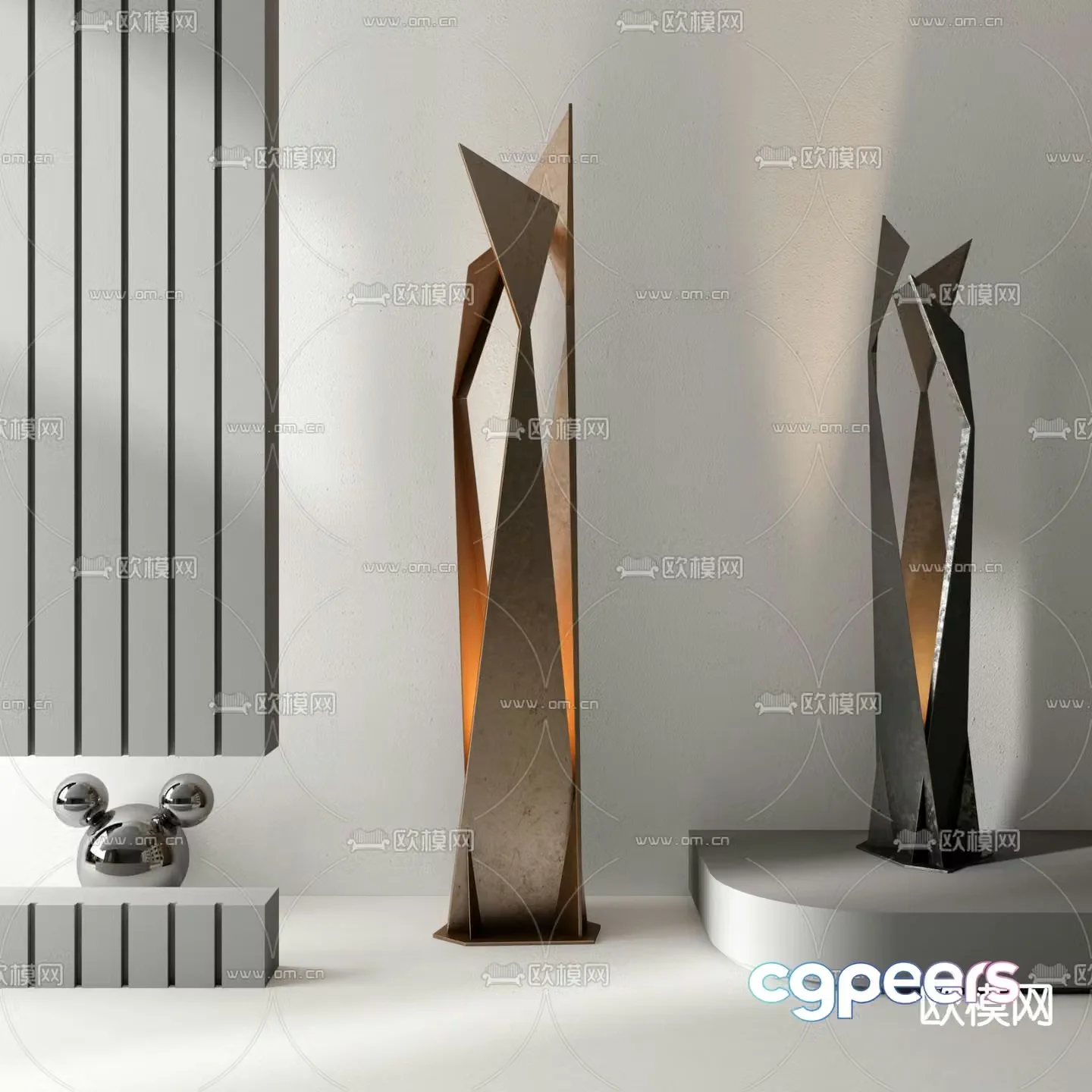 Cattelan Italia modern metal floor lamp 3d model