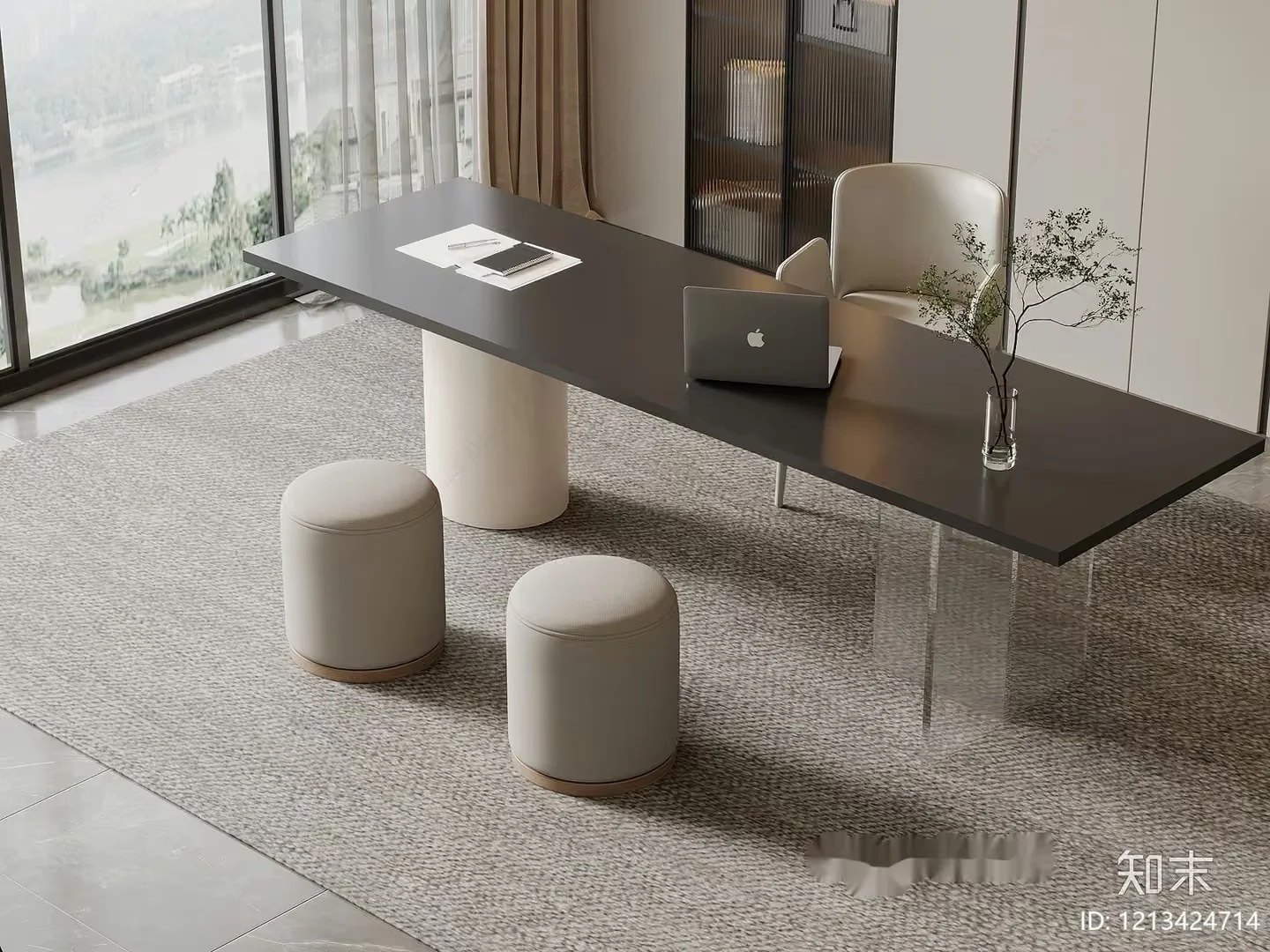 Modern Office Desk 3D Model – 13407 – VRAY Render
