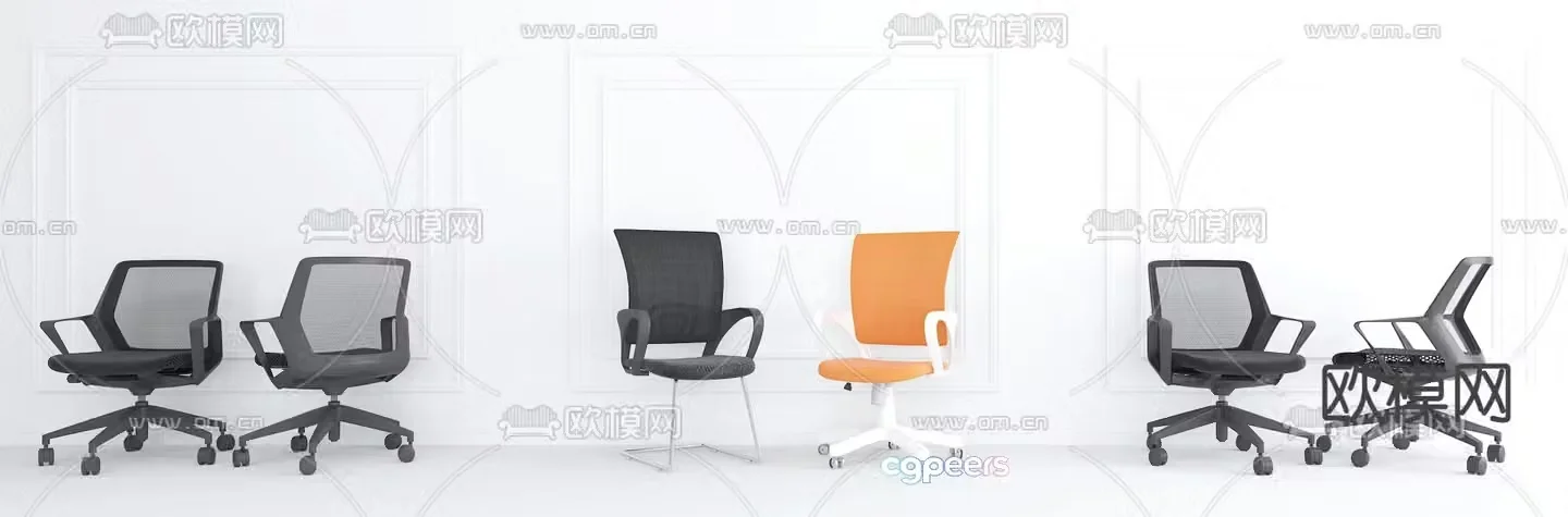 Modern mesh office chair 3d model