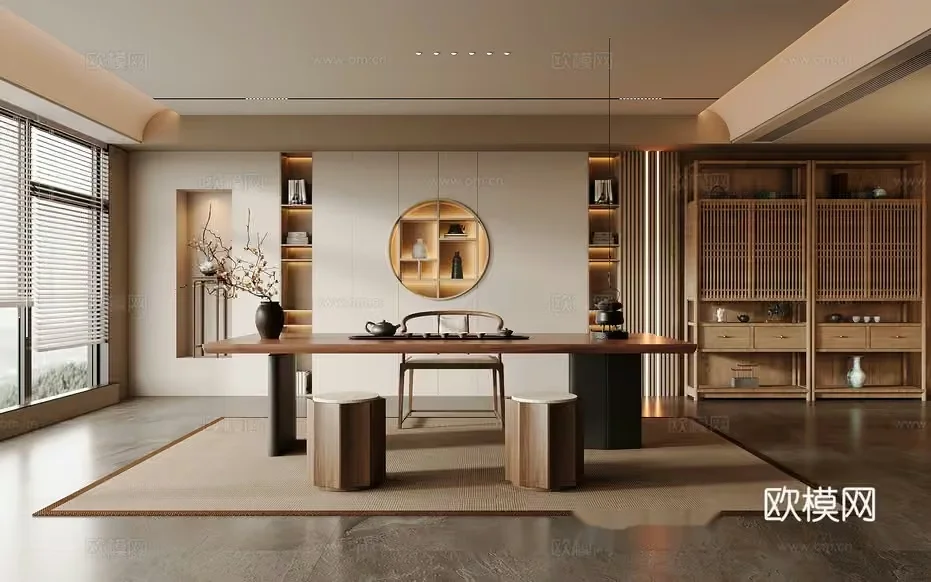 Modern Asian Dining Room 3D Model – 18229 – VRAY Render