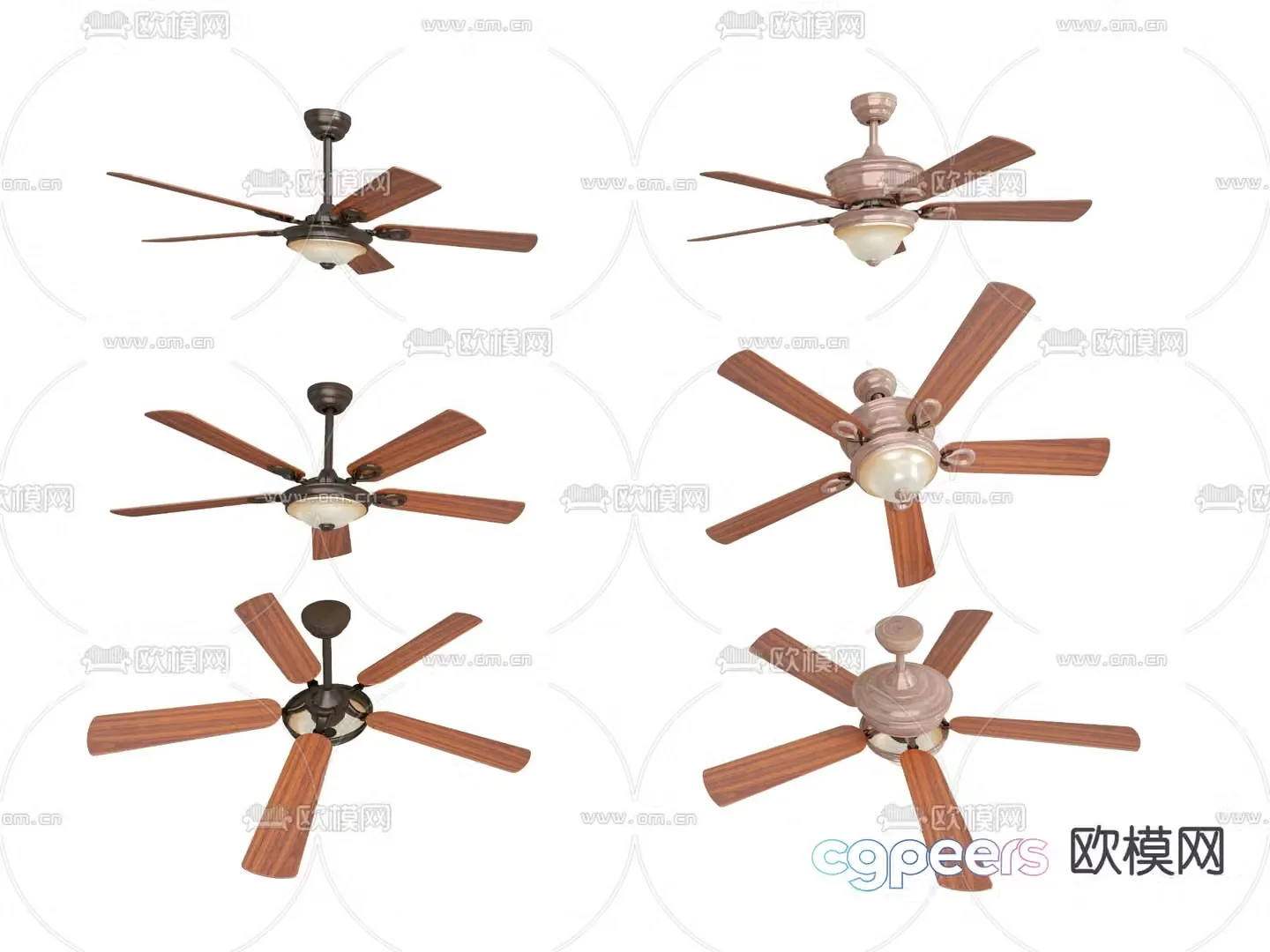 Fan light Ceiling fan light 3d model