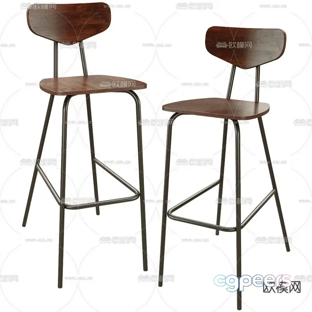 BentWood bar stool bar stool 3d model