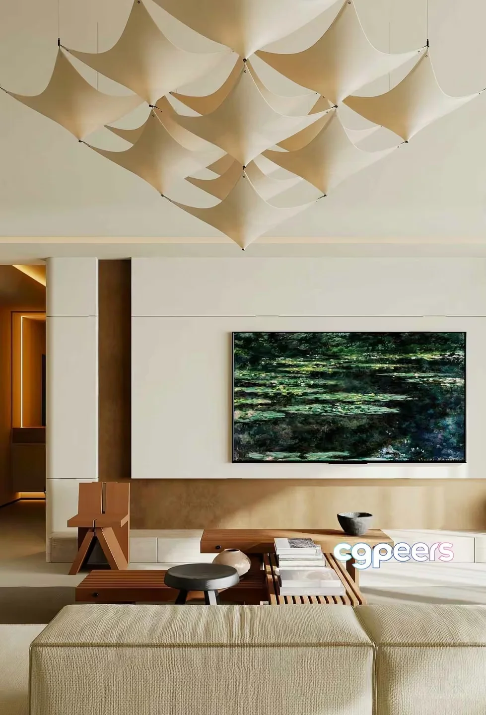 Modern Living Room 3D Model – 7040 – VRAY Render