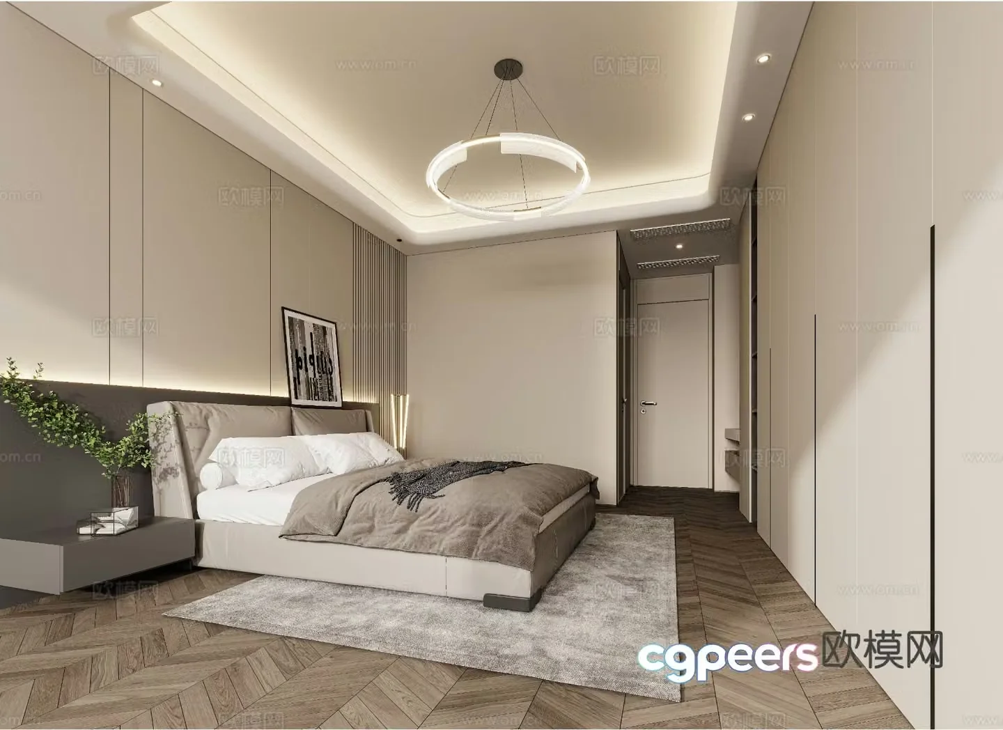 Modern bedroom master bedroom 3d model
