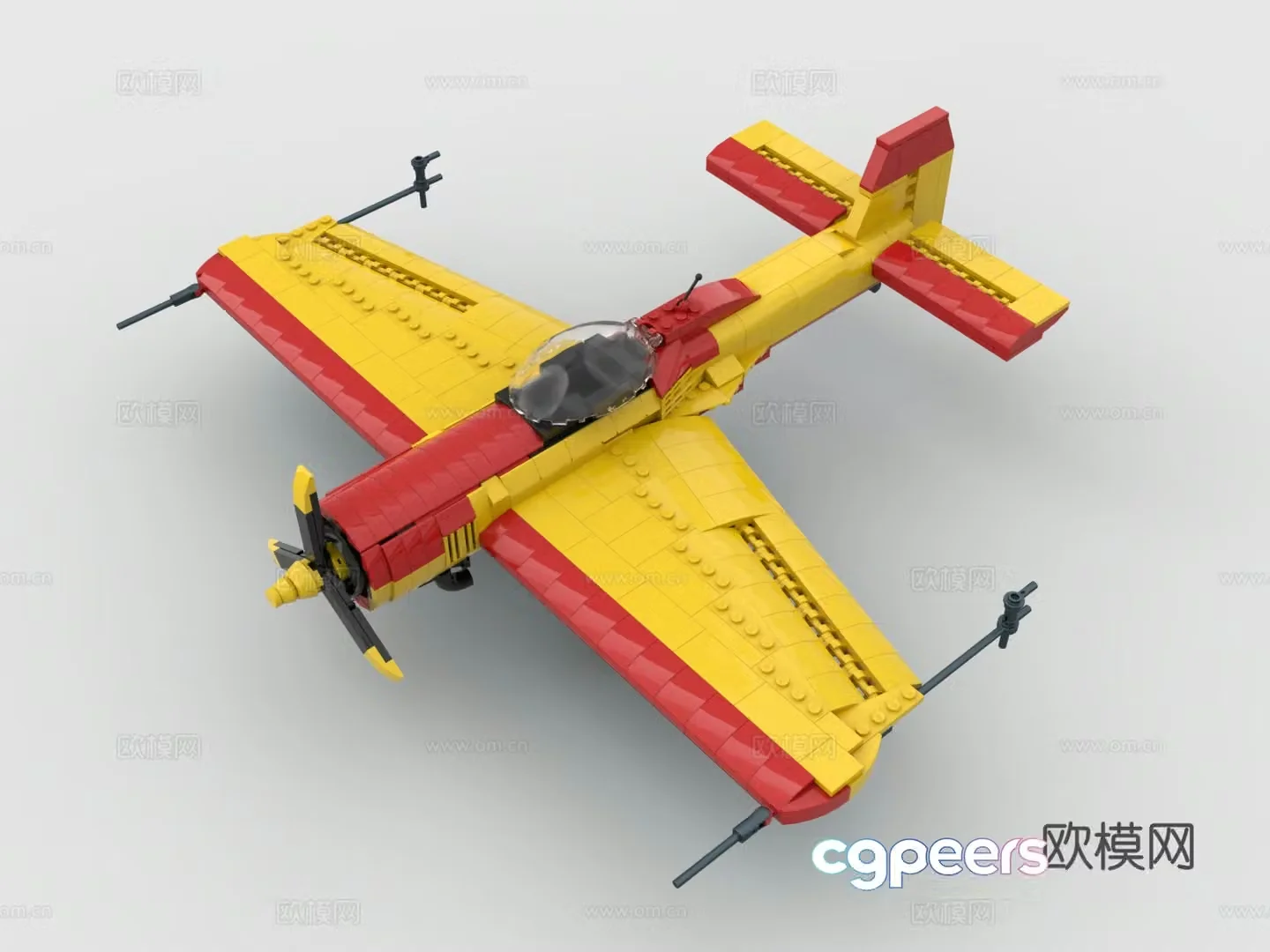 LEGO LEGO Toys Building Blocks Su-26 Aircraft Fighter Propeller Flying 3D Model