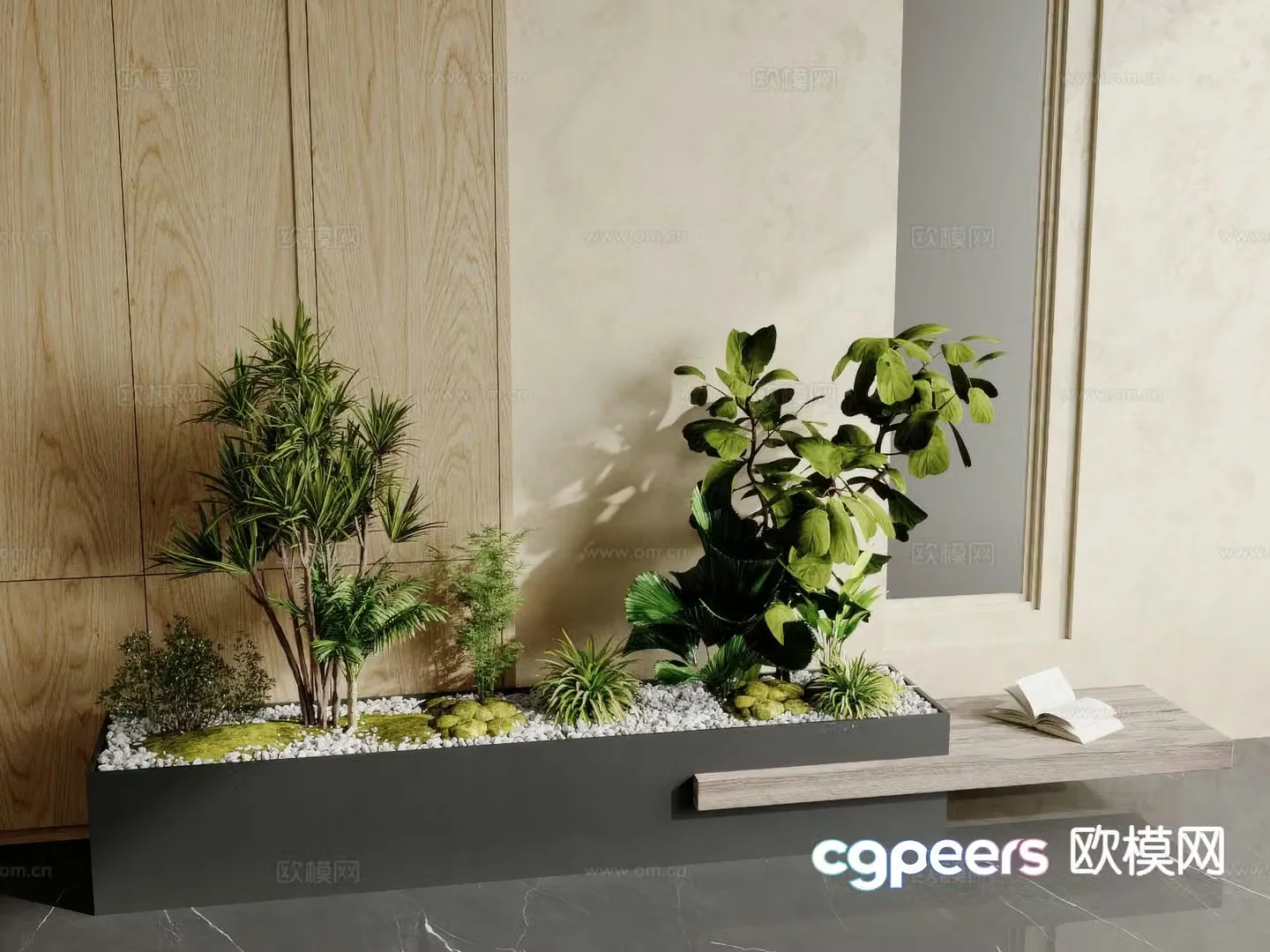 Plant heap Landscape green plants 3d model