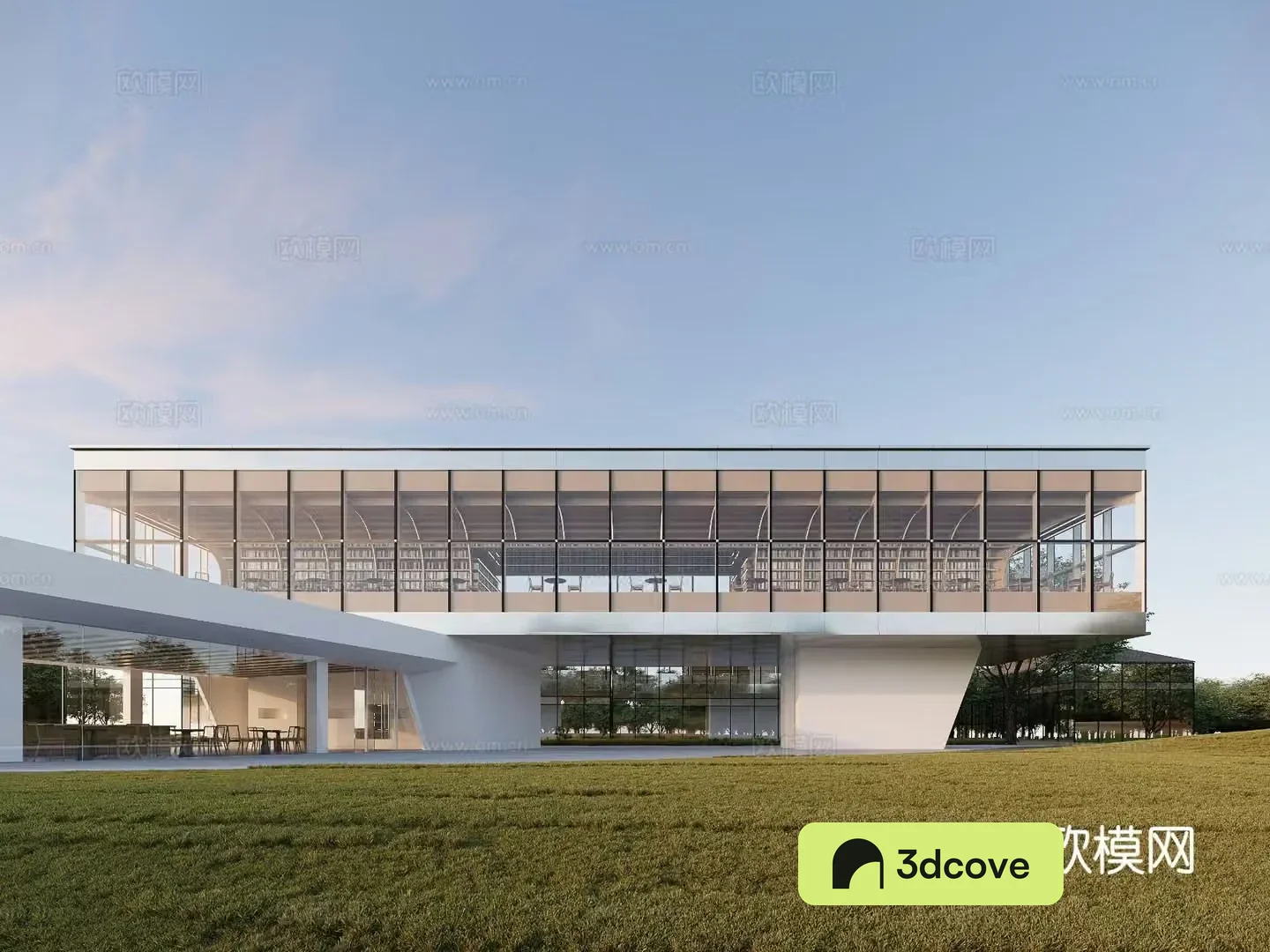 Modern library exterior public building