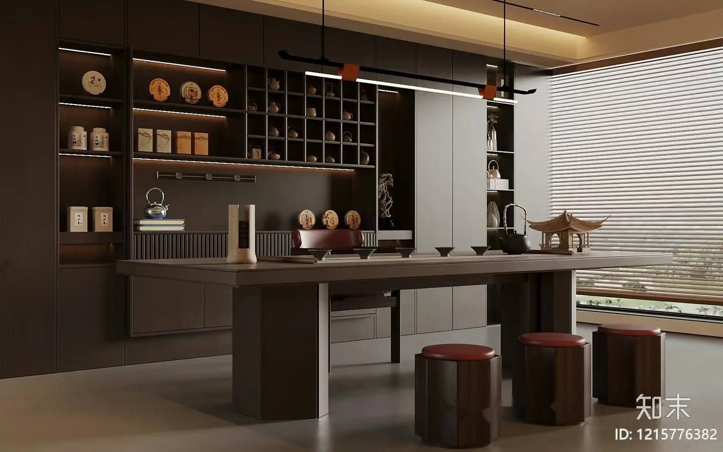 Modern Asian-Inspired Kitchen 3D Model – 11048 – VRAY Render
