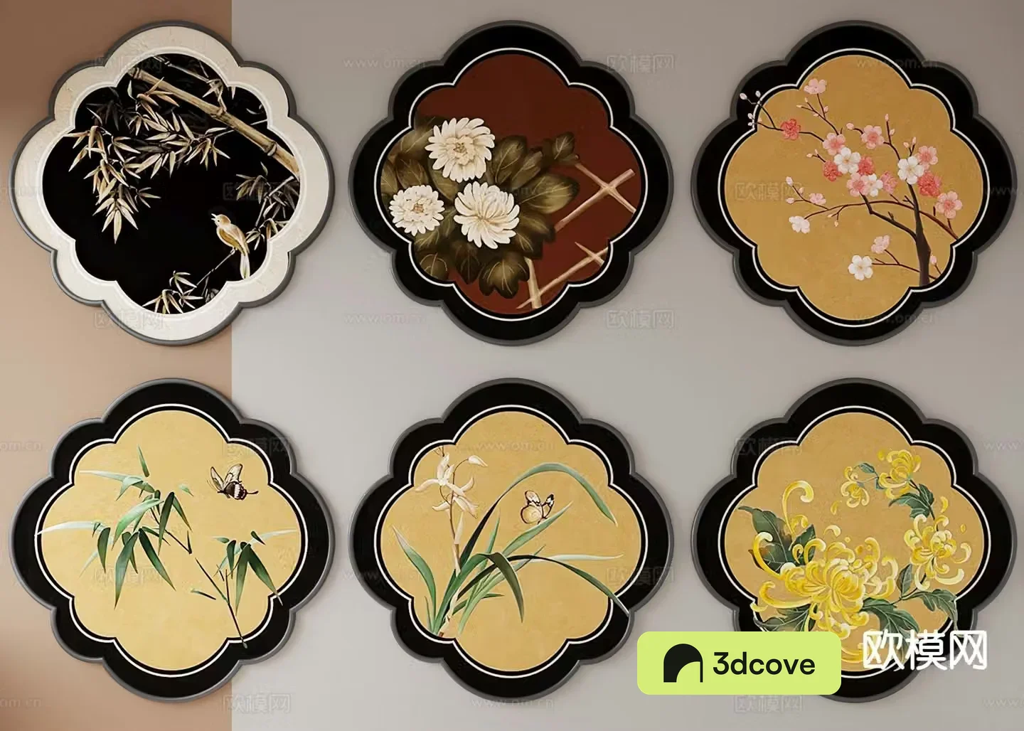 Medieval style flower and bird painting art painting decorative painting