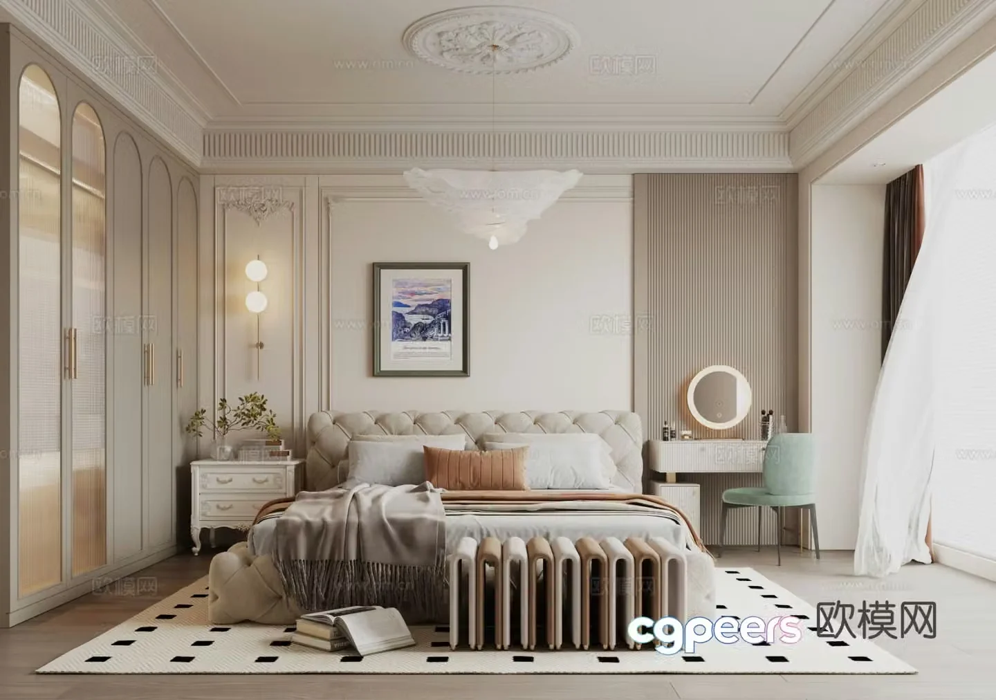 French bedroom master bedroom 3d model
