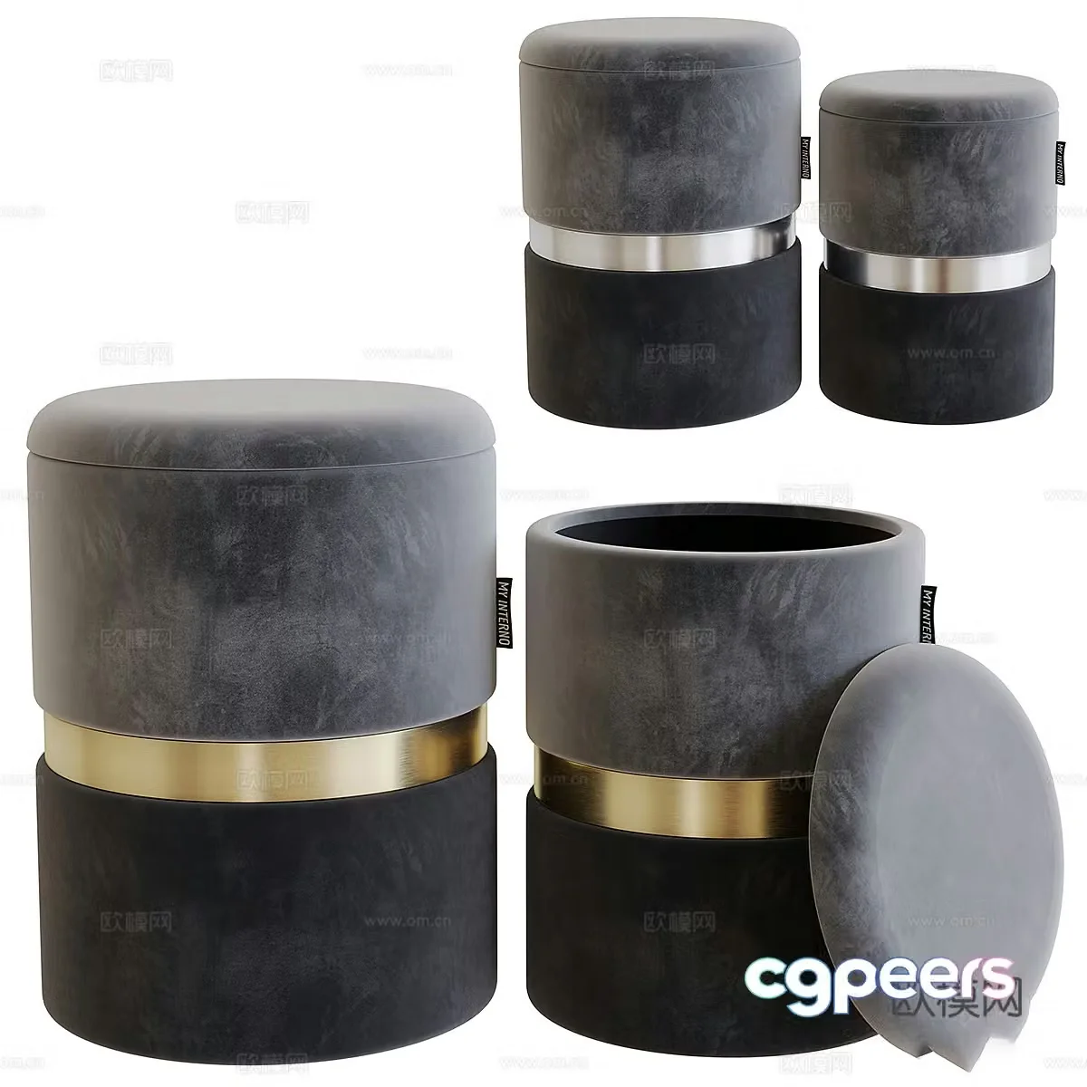 New Chinese round stool 3D model