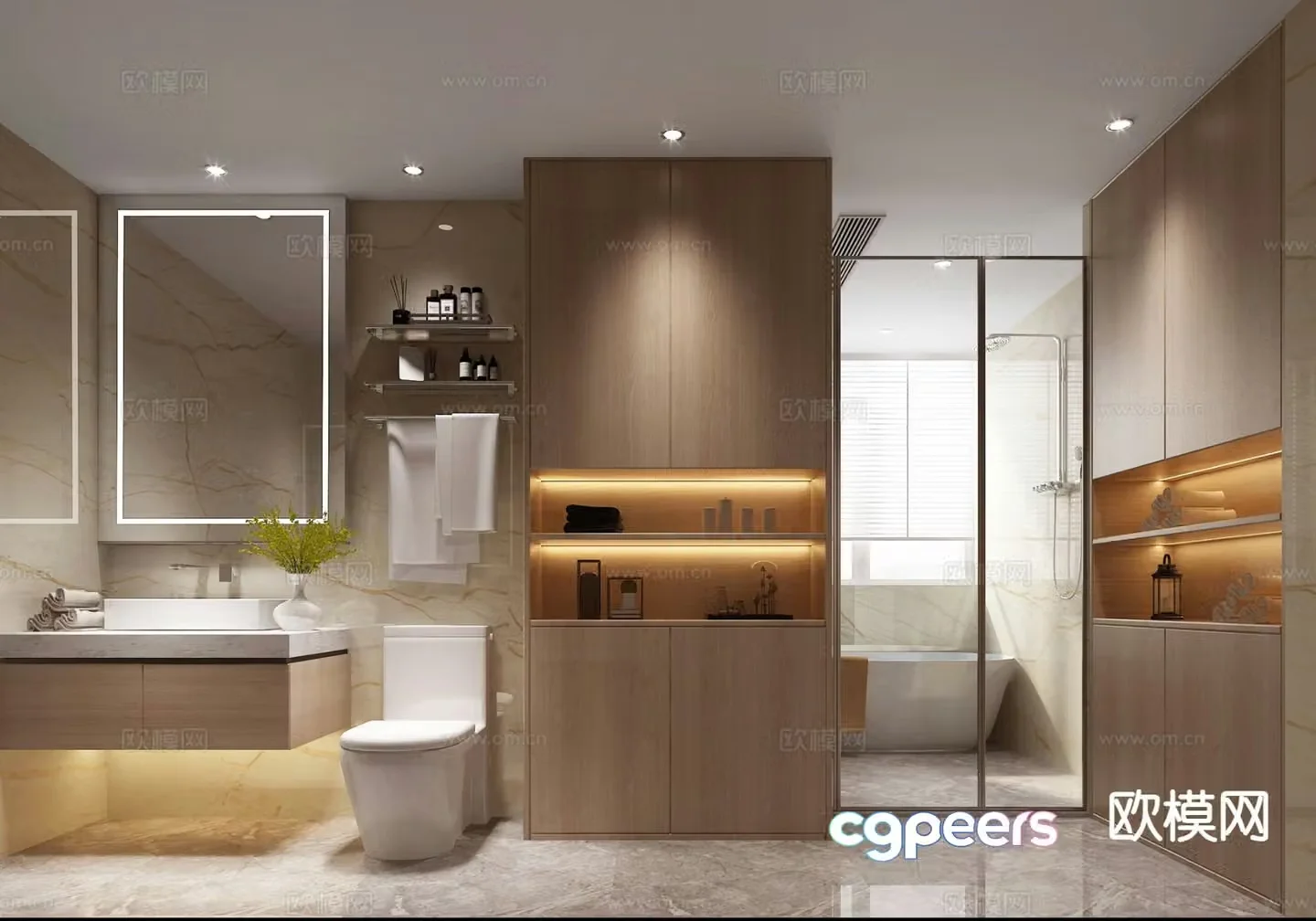 Modern bathroom bathroom 3d model