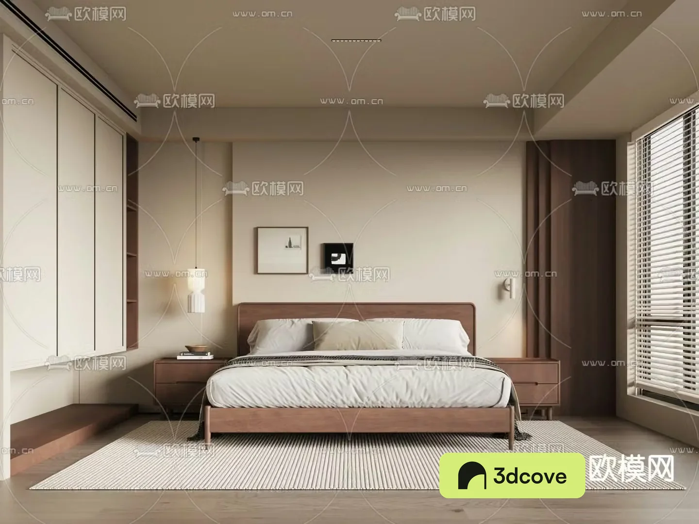 Middle style bedroom master bedroom master room 3d model