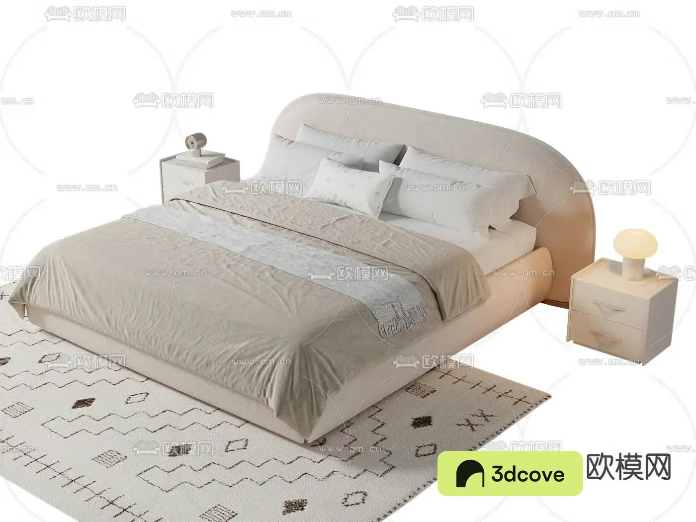 Cream style double bed