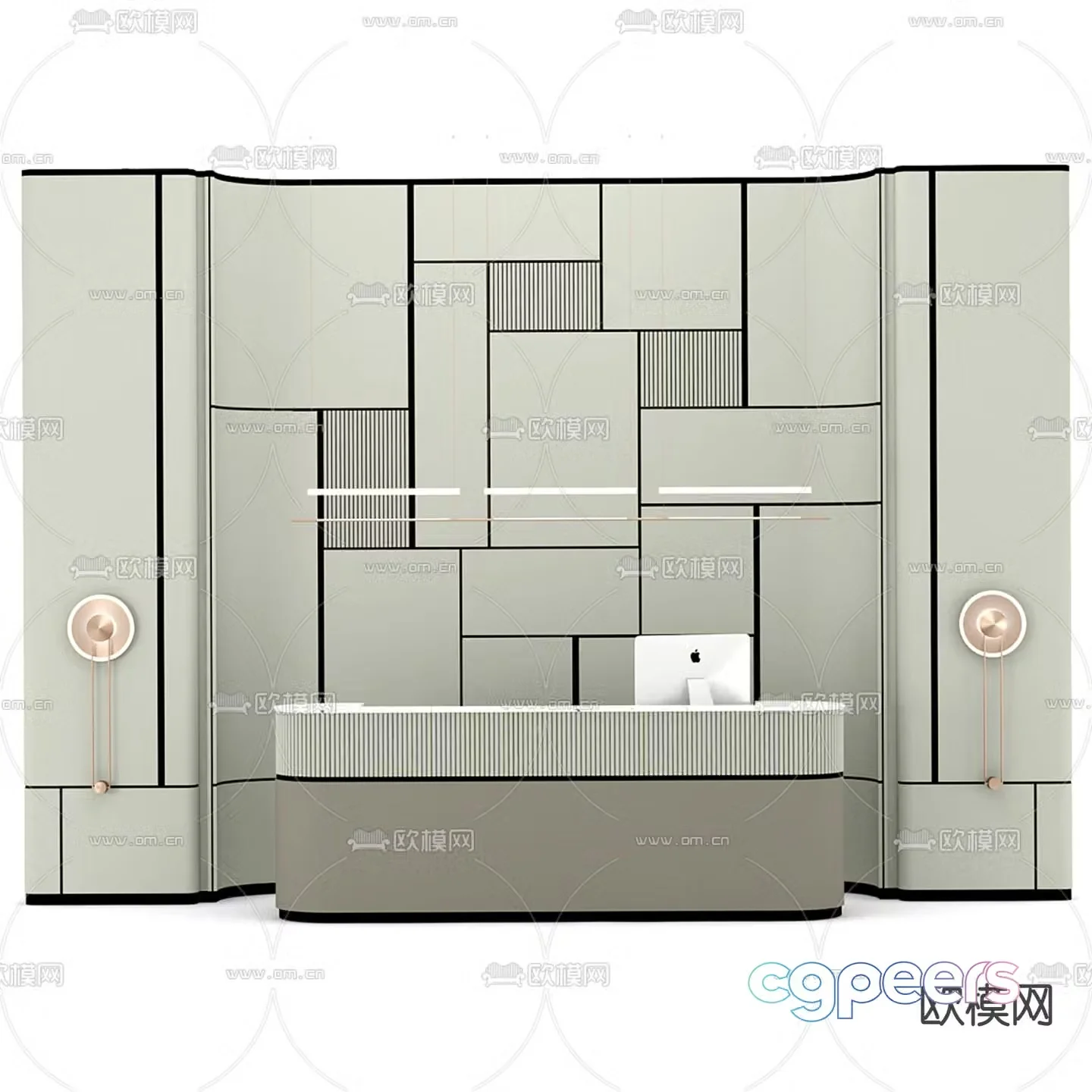 Front desk reception desk information desk service desk 3d model