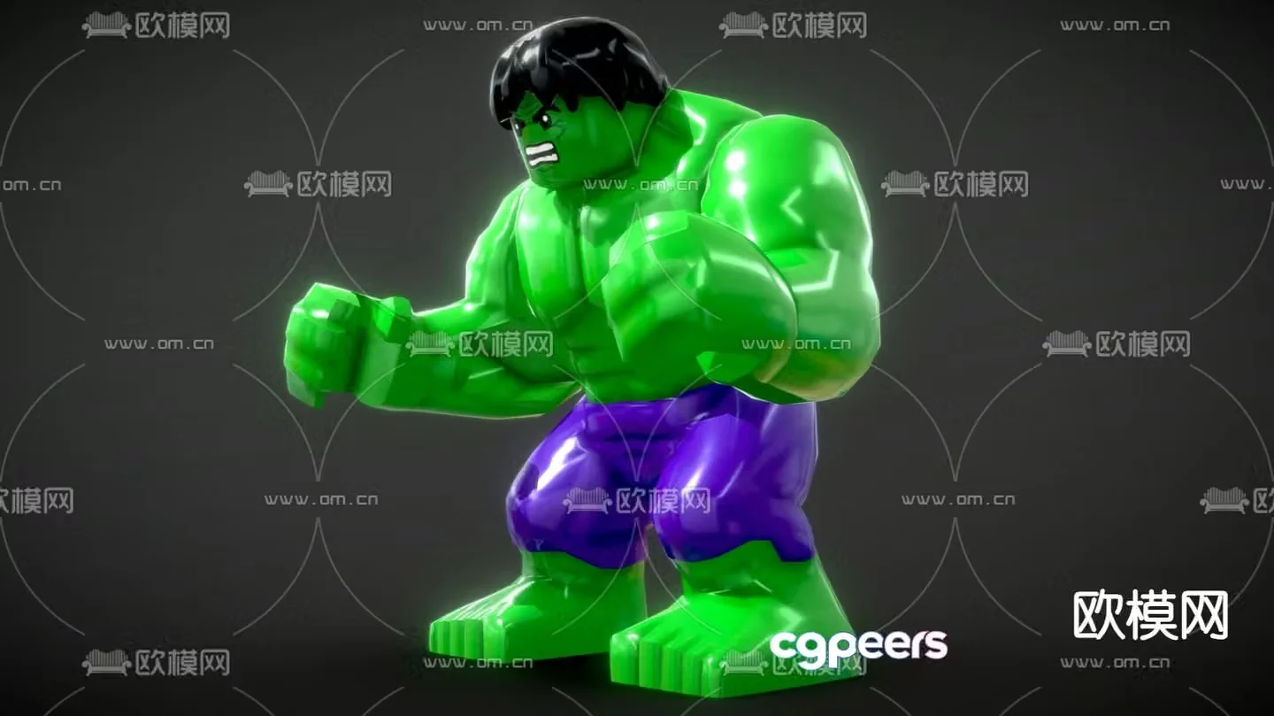 Figure Lego building blocks doll Hulk toy 3d model