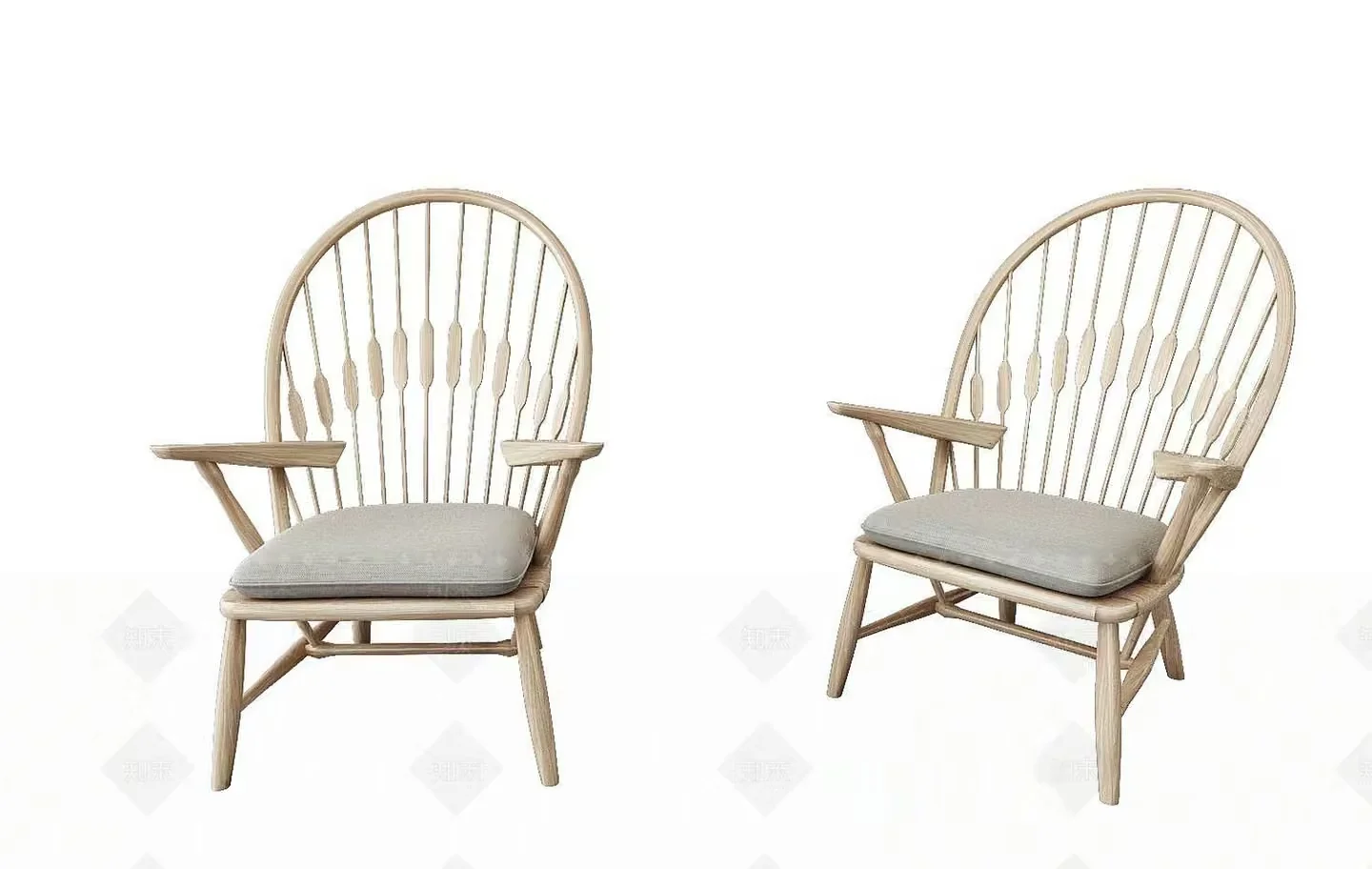 A Pair Of Wooden Chairs 3D Model – 13699 – VRAY Render