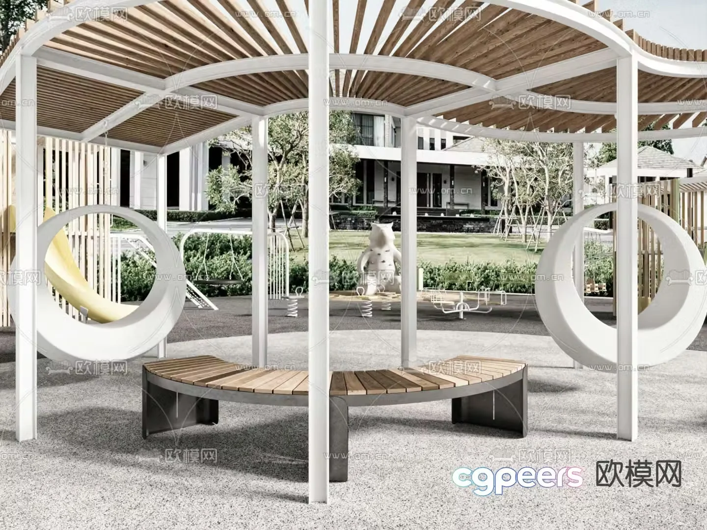 Modern children’s park amusement equipment 3d model