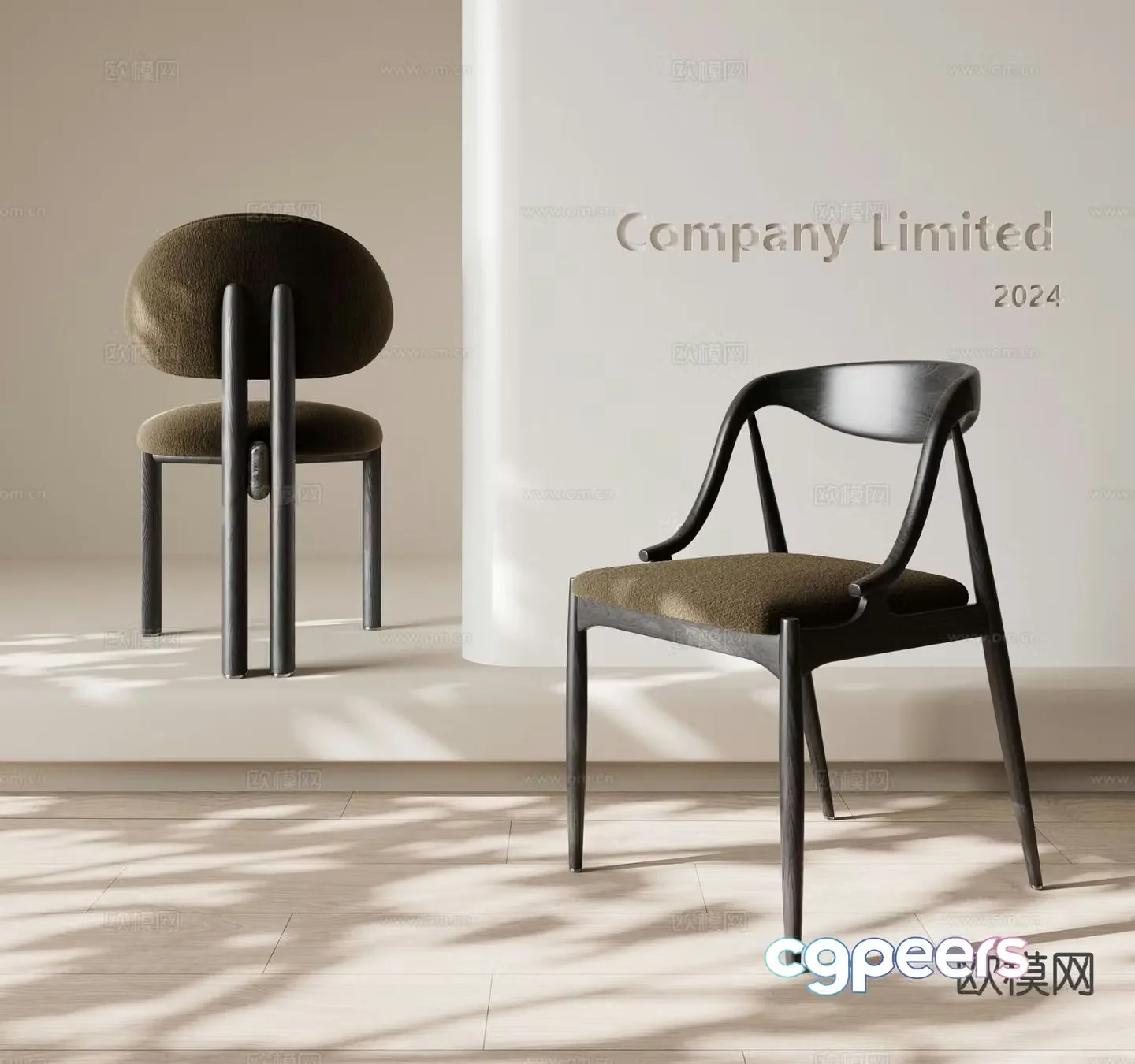 Modern chair single chair dining chair 3d model