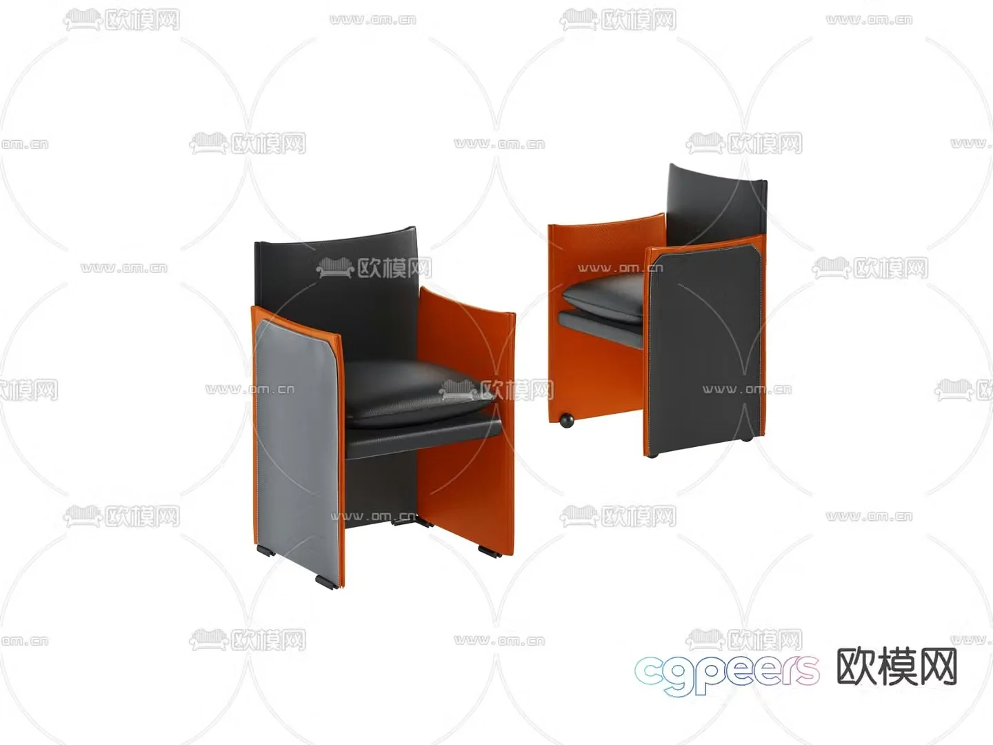 Cassina leather lounge chair 3d model