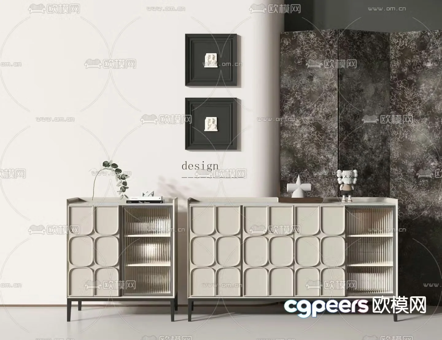 Creamy sideboard 3d model