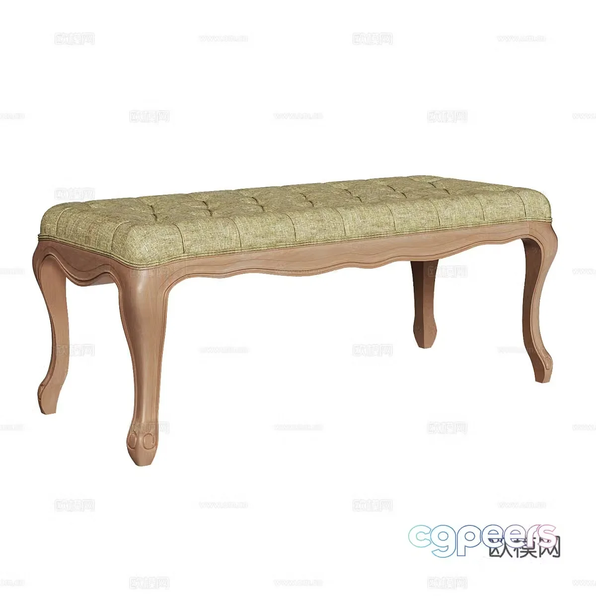 American simple sofa stool low stool simple sofa stool living room stool 3D model
