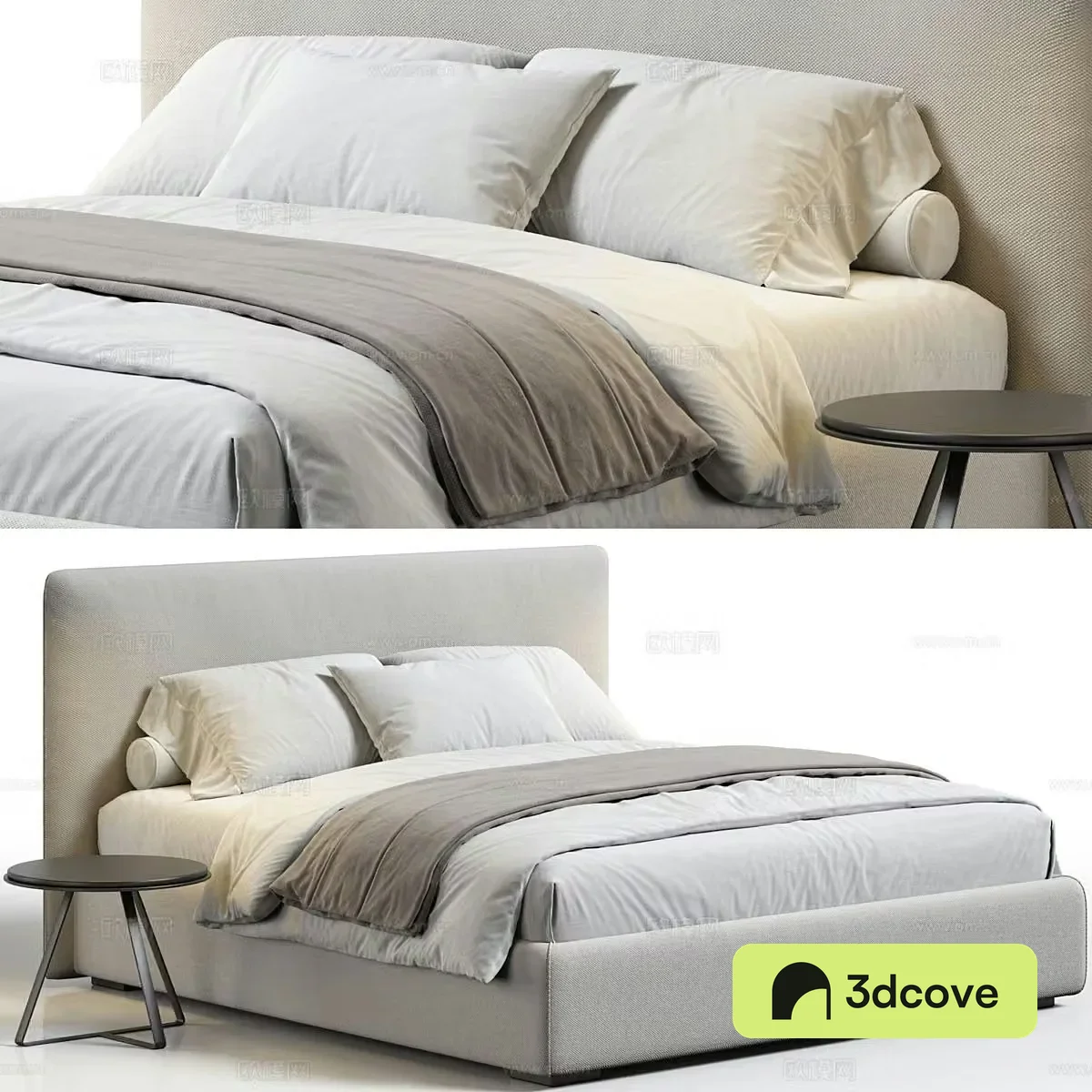 Modern Bolzan Letti Gaya Fabric Double Bed