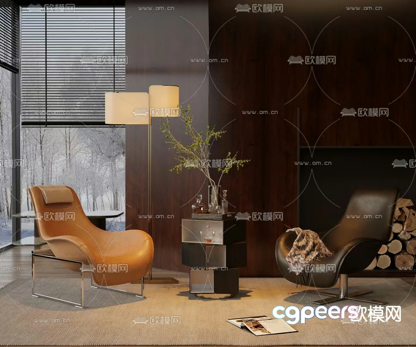Modern lounge chair 3d model