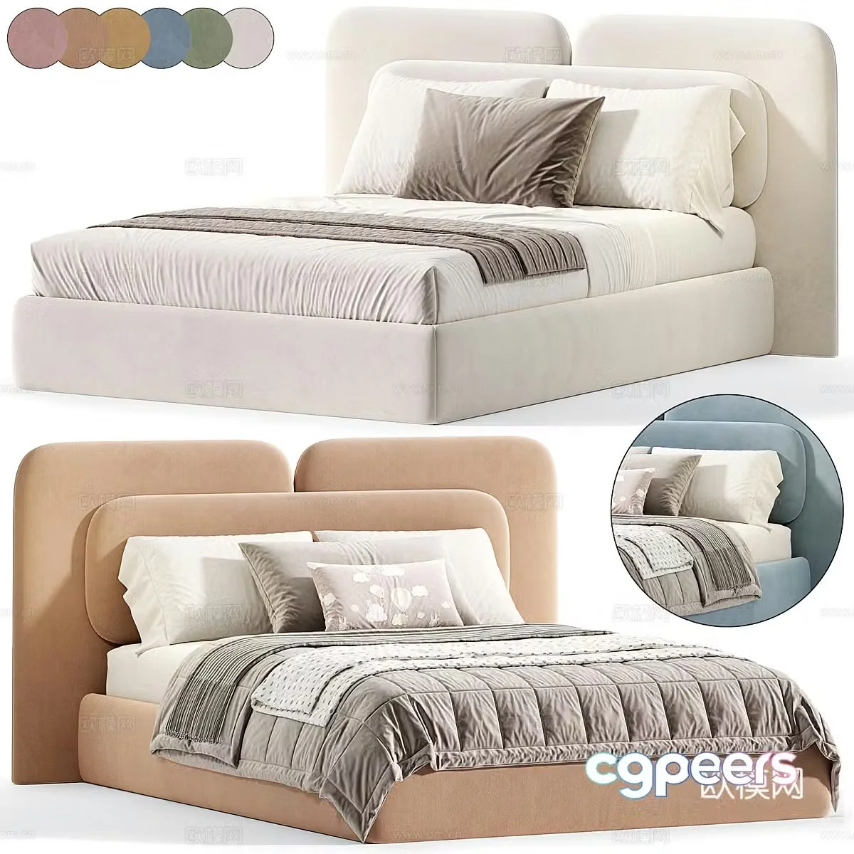 Modern Armani Children’s Bed 3D Model