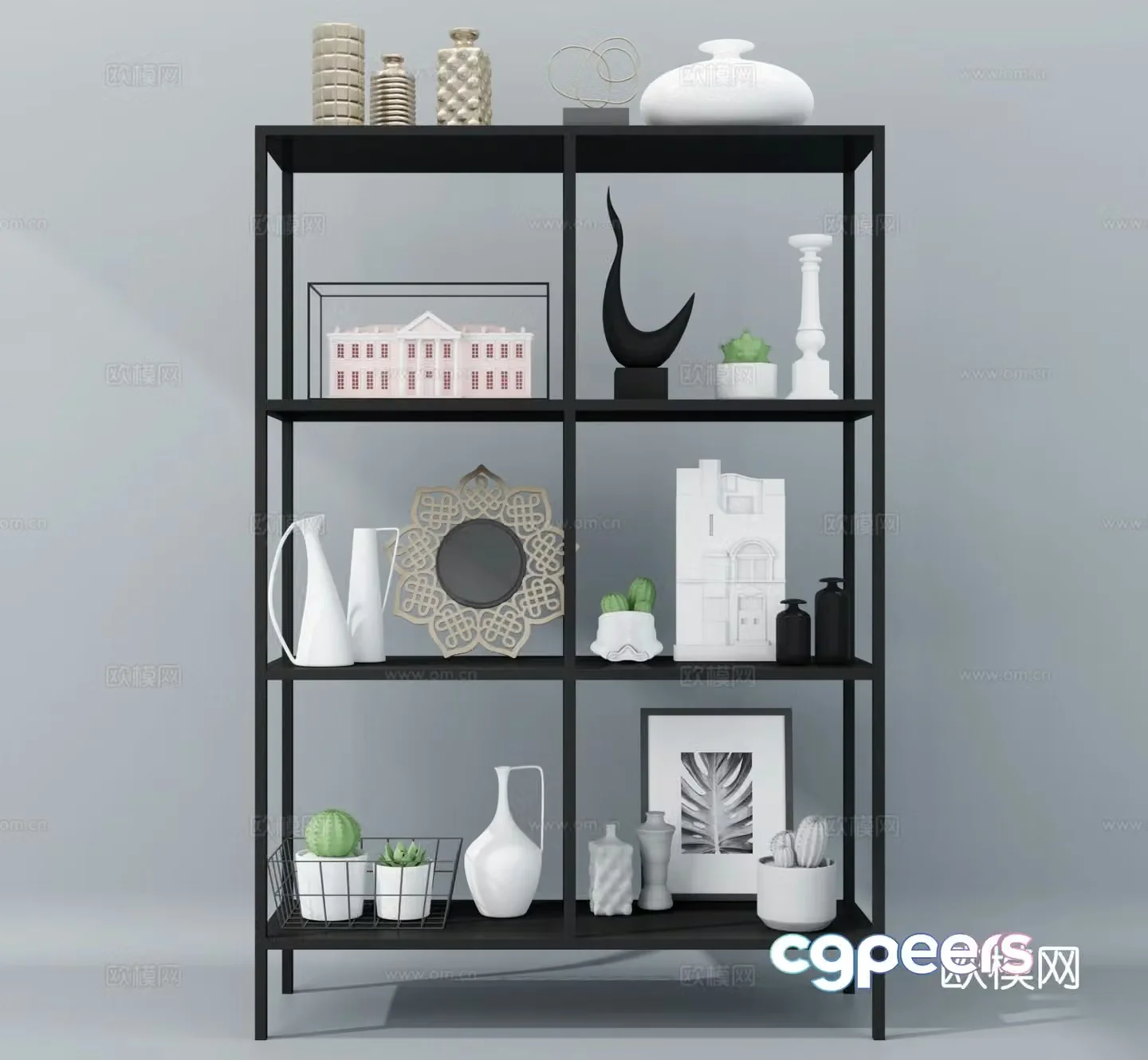 Modern decorative shelf 3d model