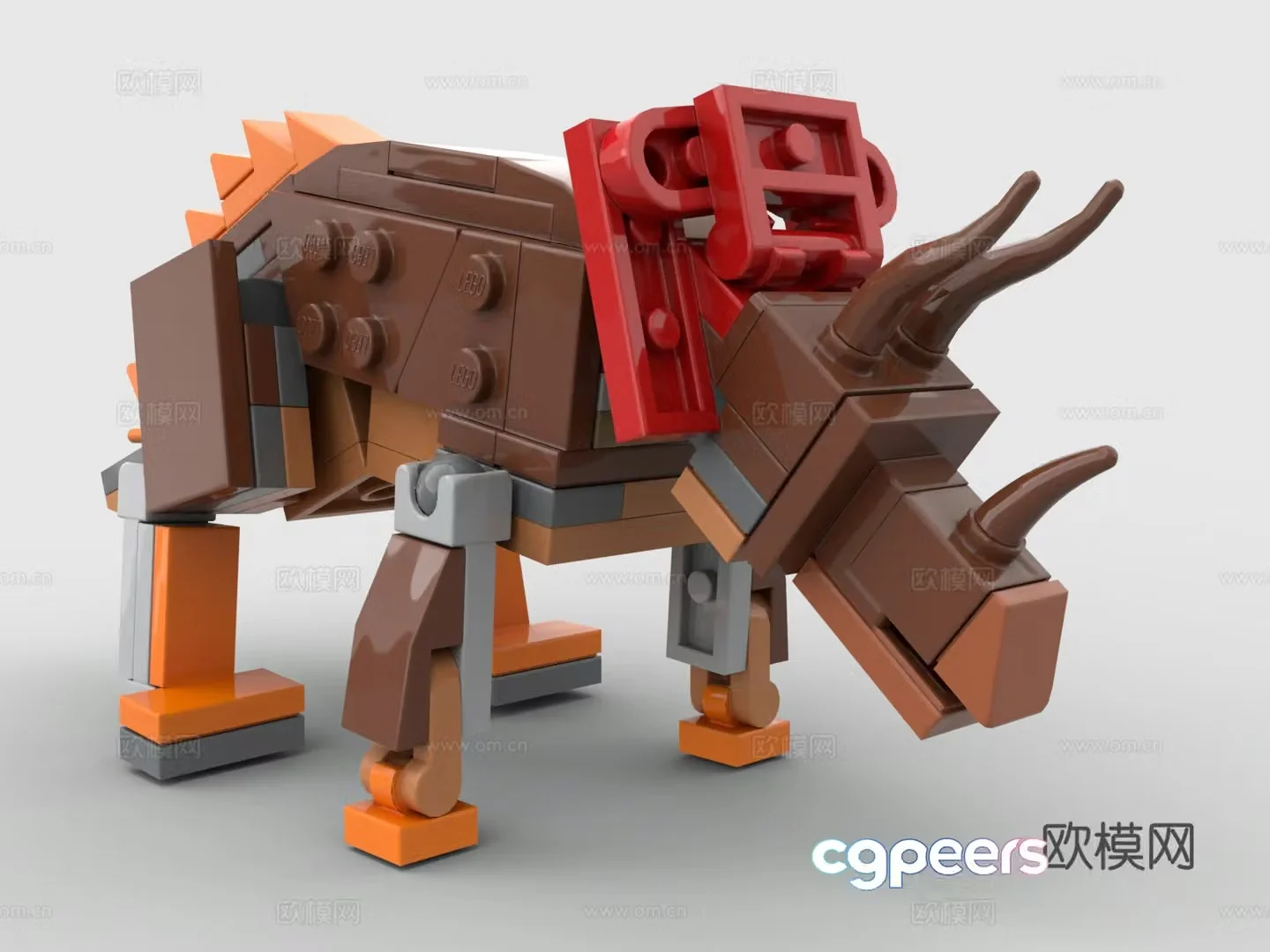 Lego LEGO toys building blocks triceratops dinosaur 3d model