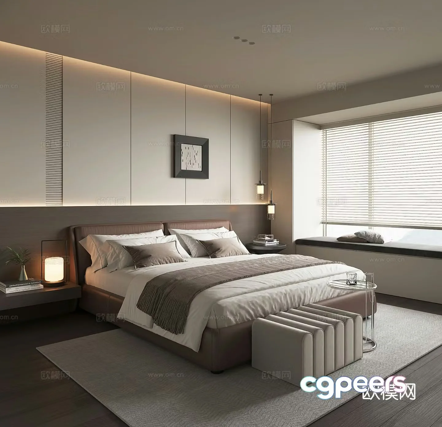 Modern home bedroom master bedroom 3d model